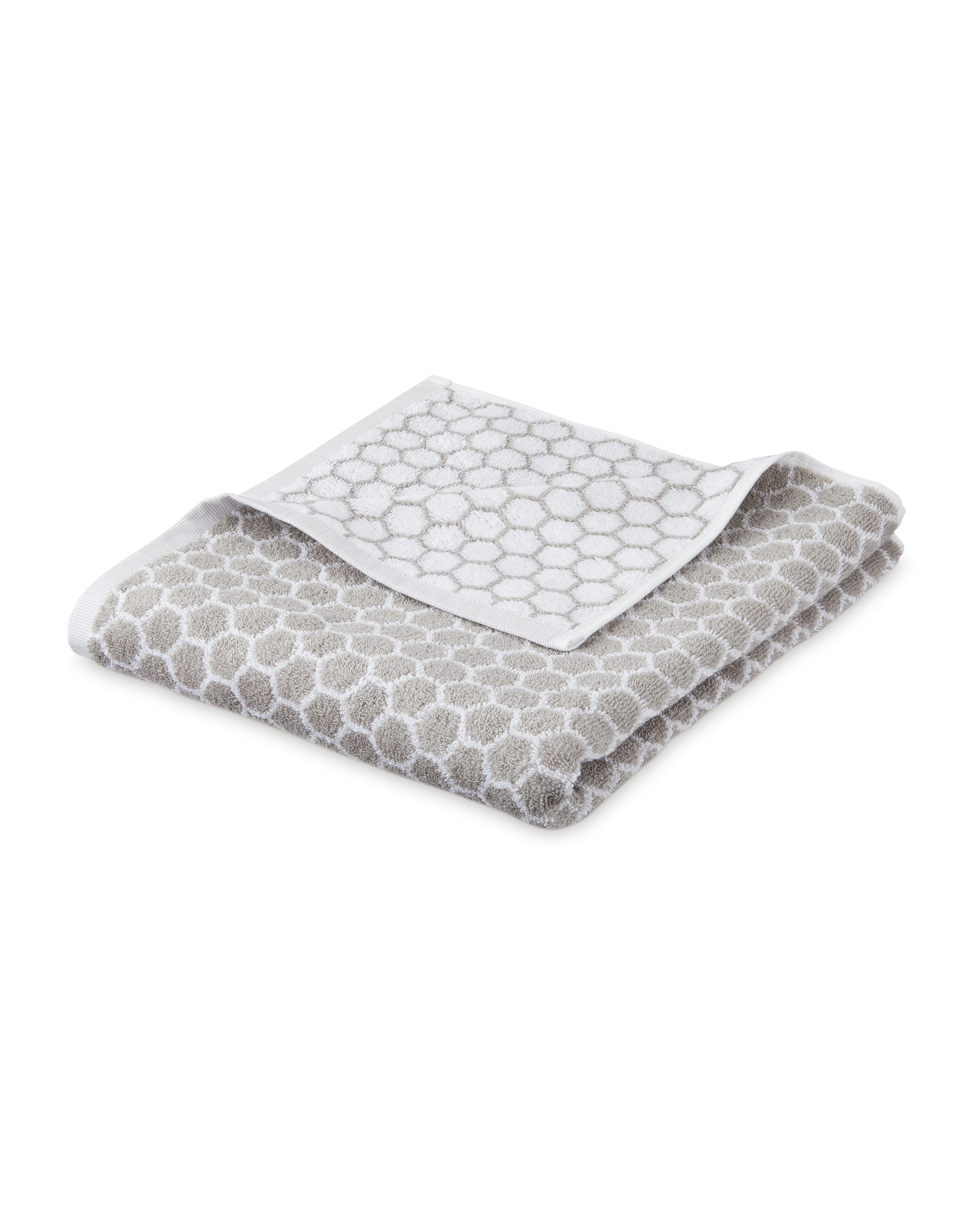 Grey and White Geo Bath Towel ALDI UK