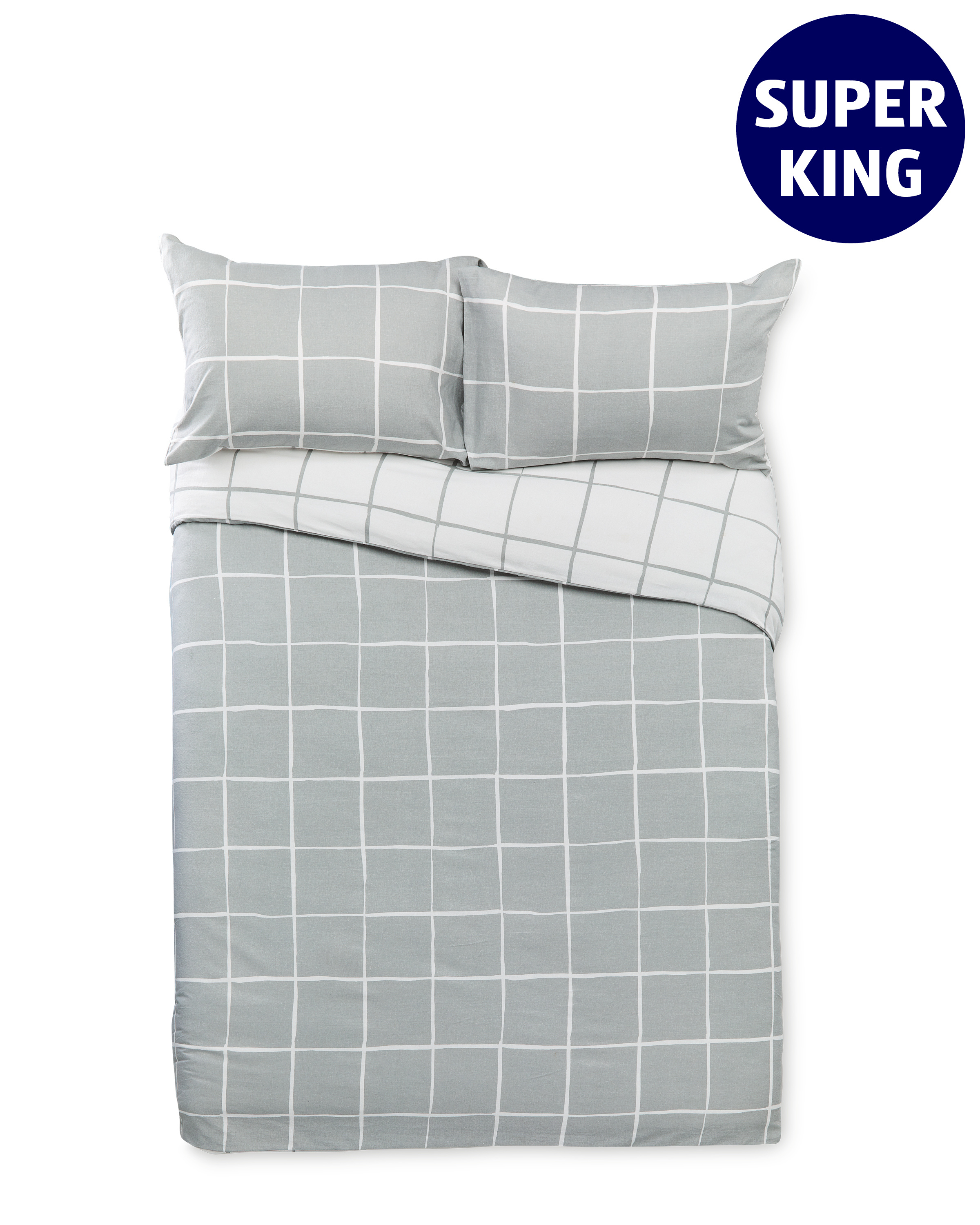 Grid Superking Brushed Cotton Duvet ALDI UK