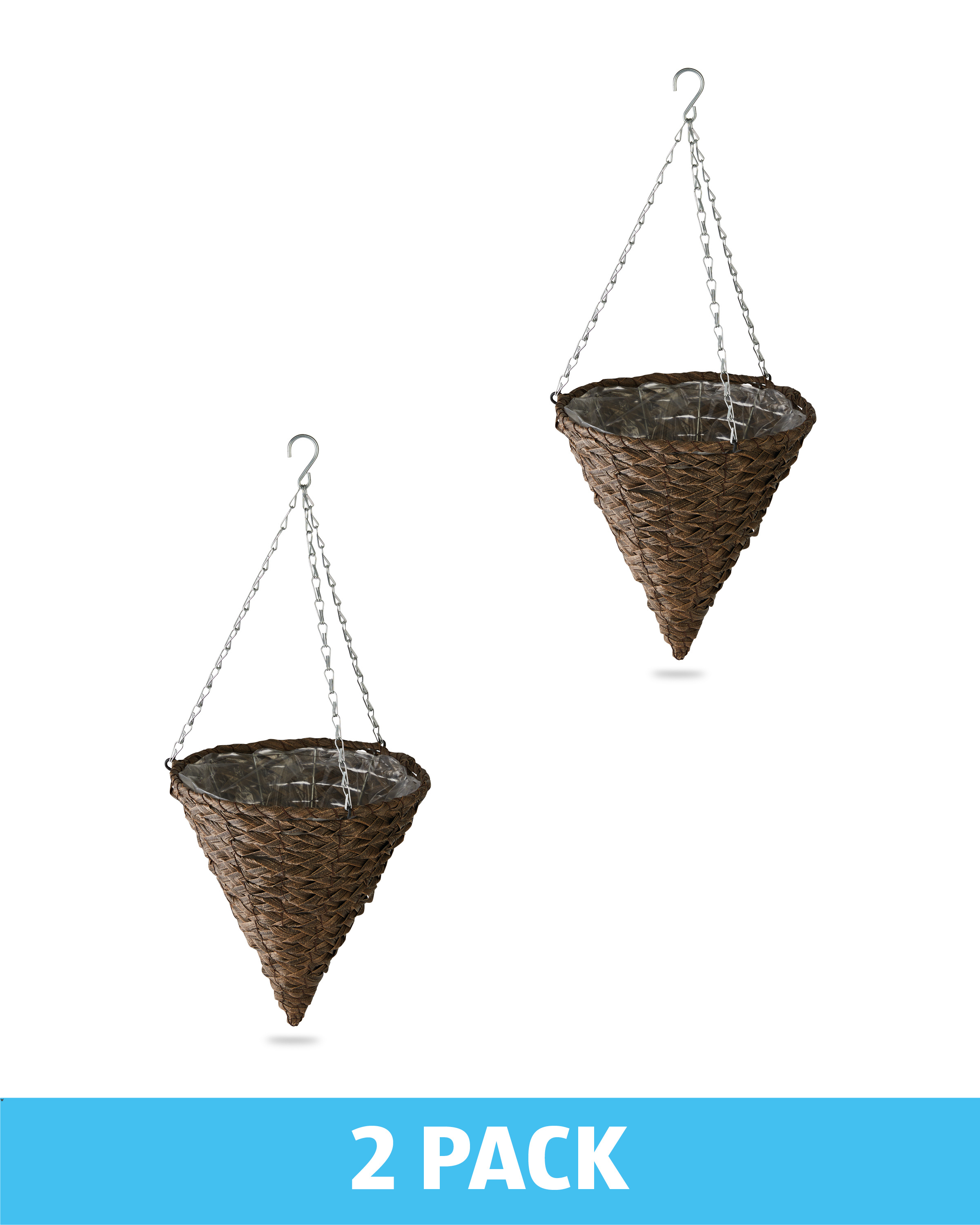 Brown Cone Hanging Basket 2 Pack ALDI UK