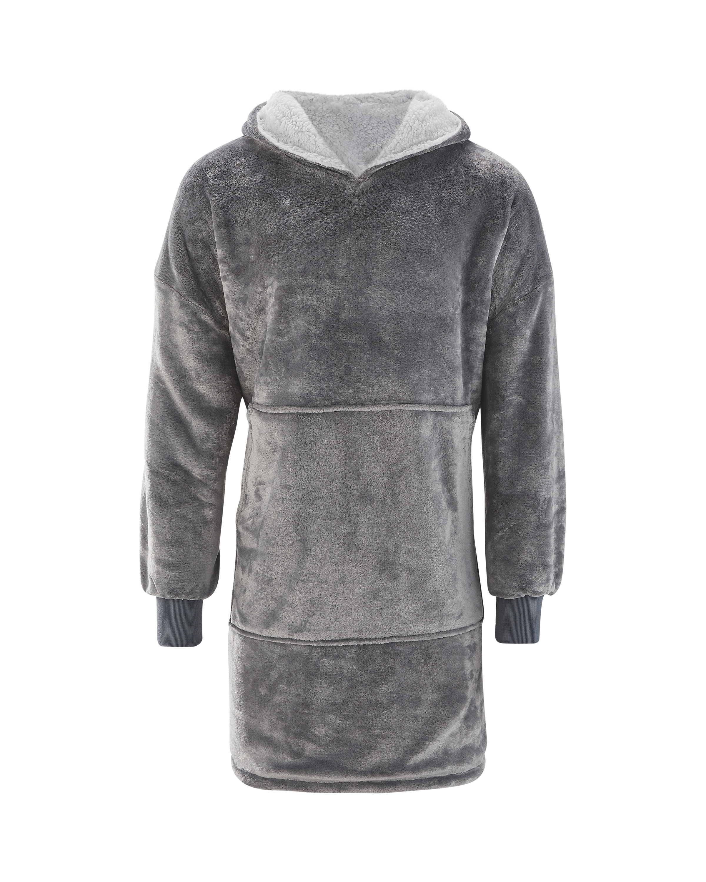 Avenue Adults Grey Hooded Blanket ALDI UK