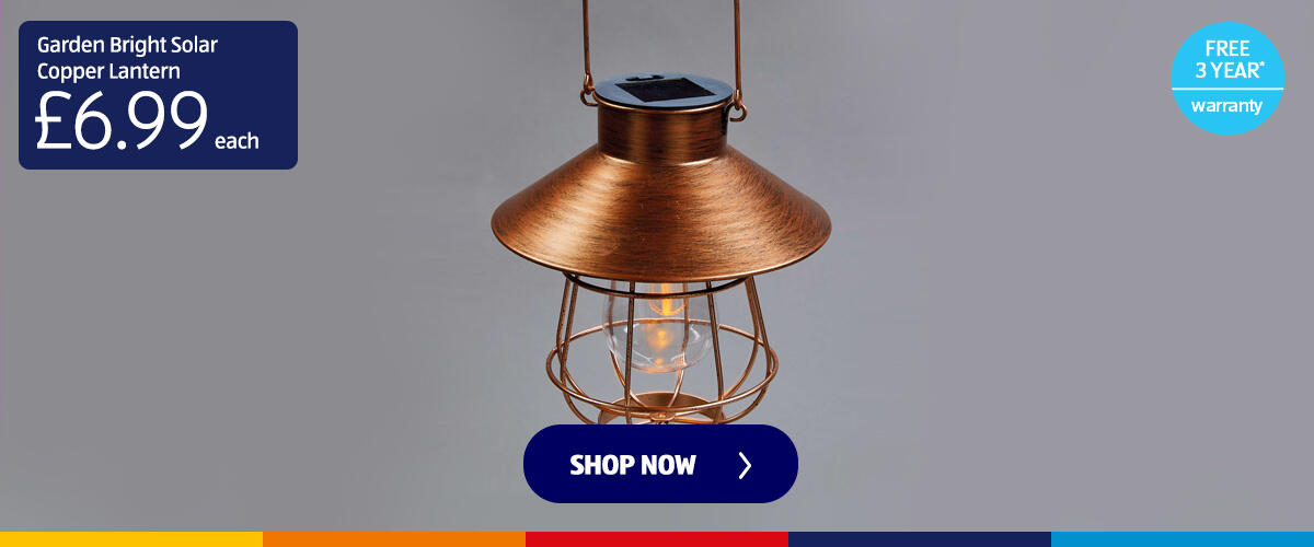 Garden Bright Solar Copper Lantern - Shop Now