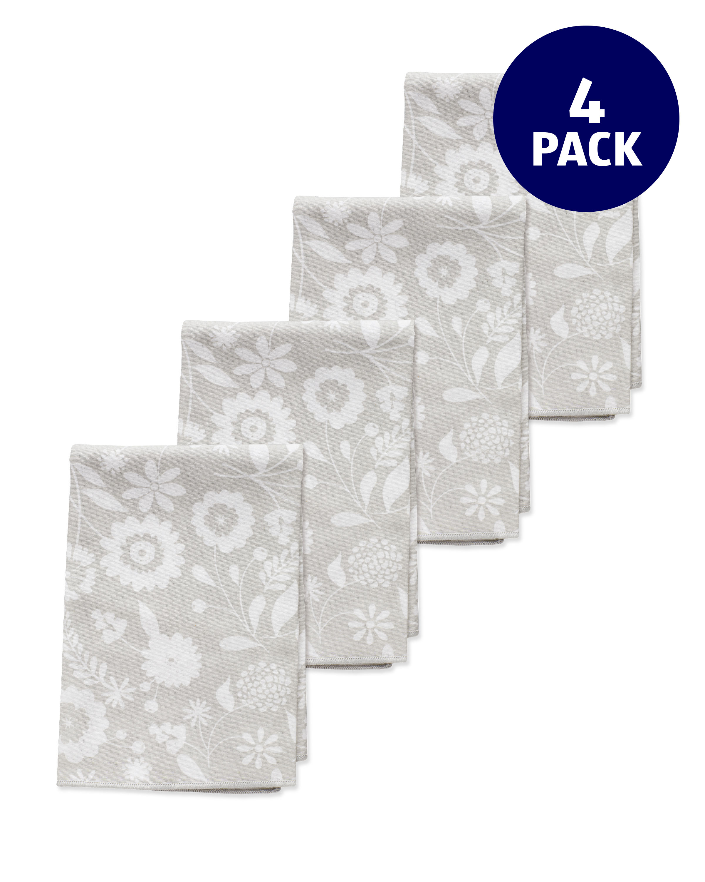 Kirkton House Grey Floral Napkins ALDI UK