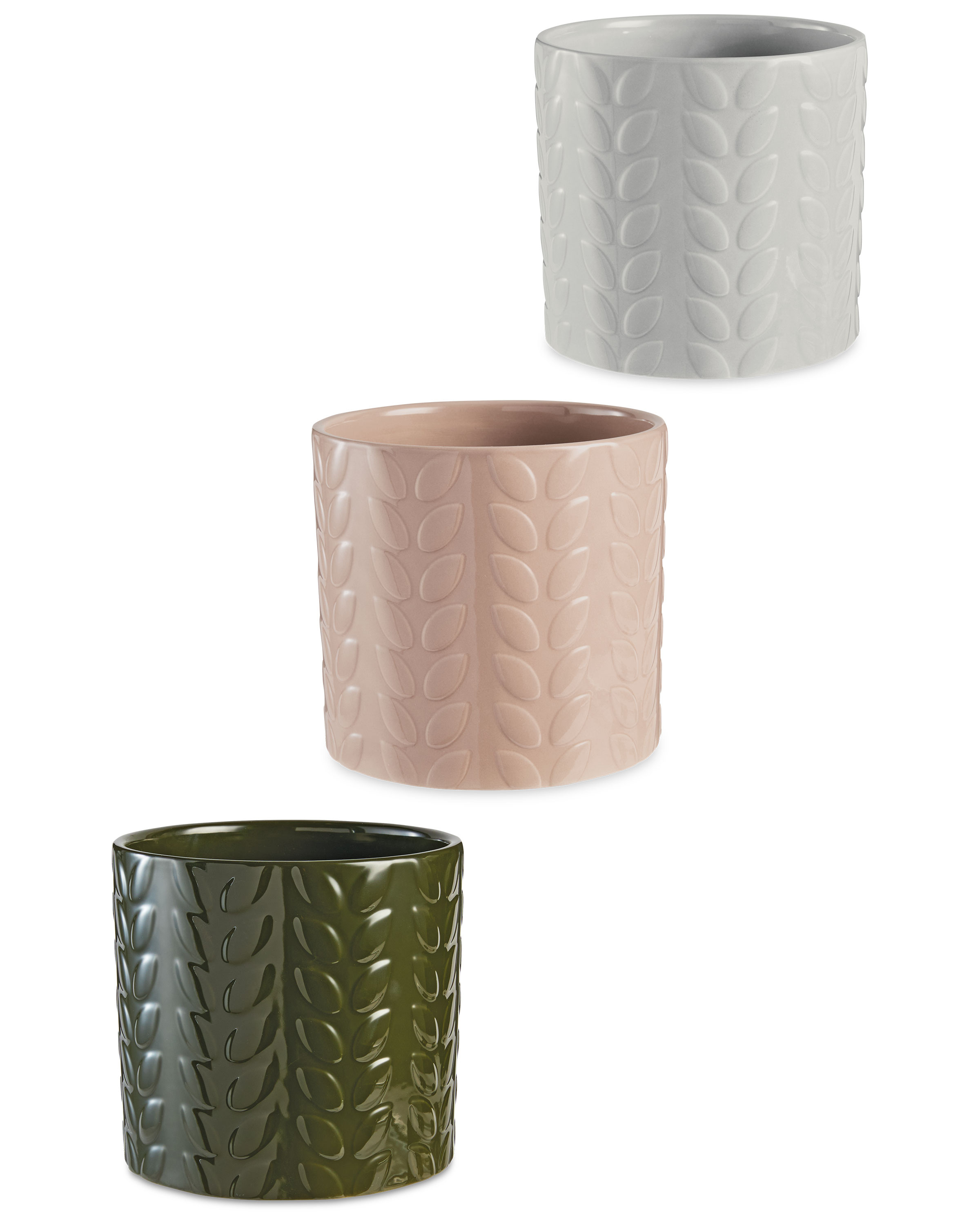 Kirkton House Ochre Leaf Plant Pot ALDI UK