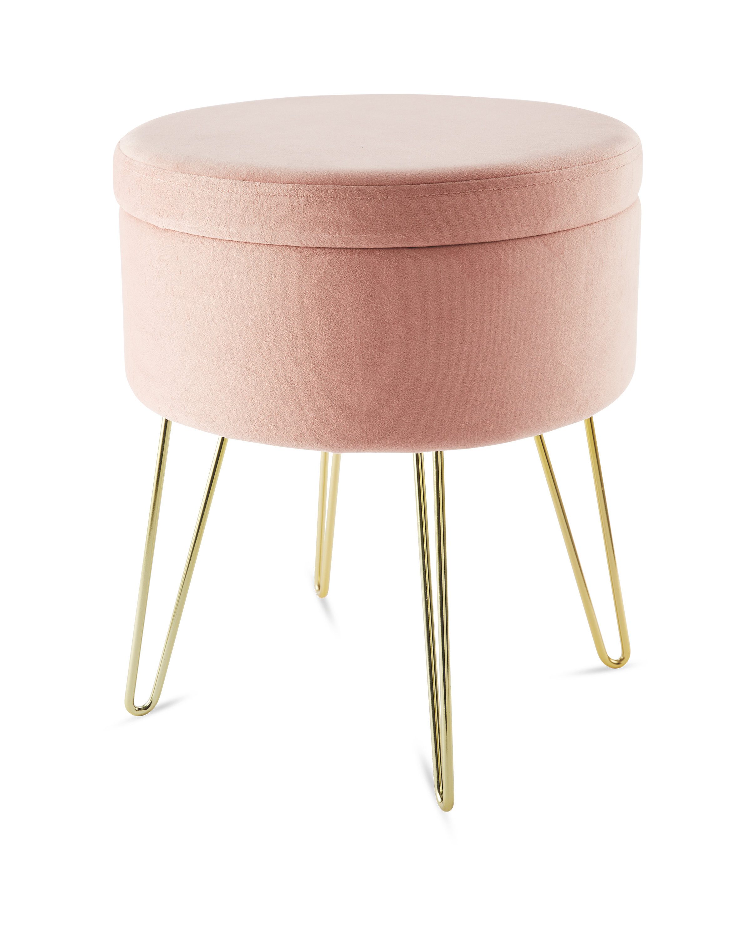 Velvet Storage Stool Green, Grey & Pink Velvet Stool ALDI