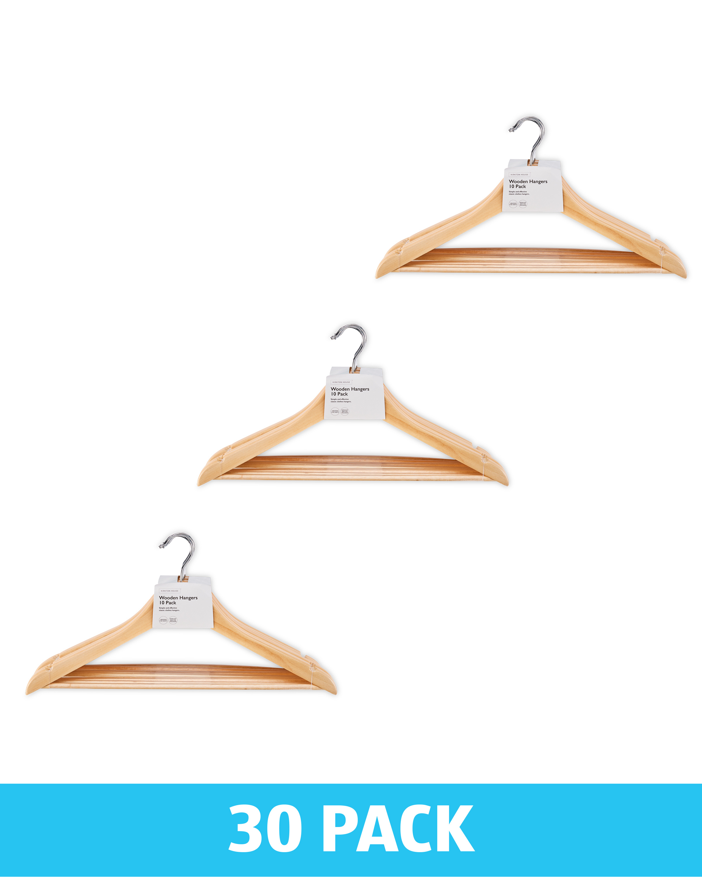 Kirkton House Wooden Hangers ALDI UK