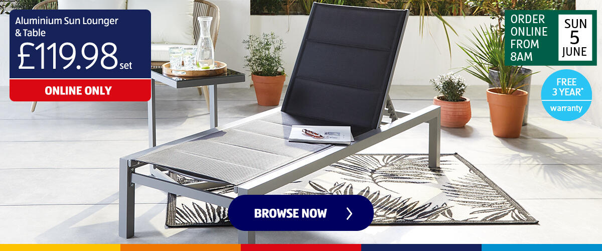 Aluminium Sun Lounger & Table