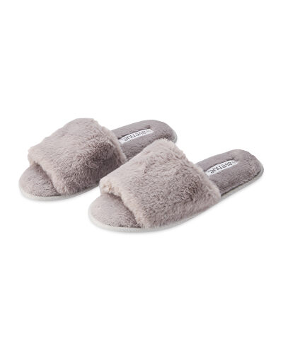 Ladies' Grey Slider Slippers - ALDI UK