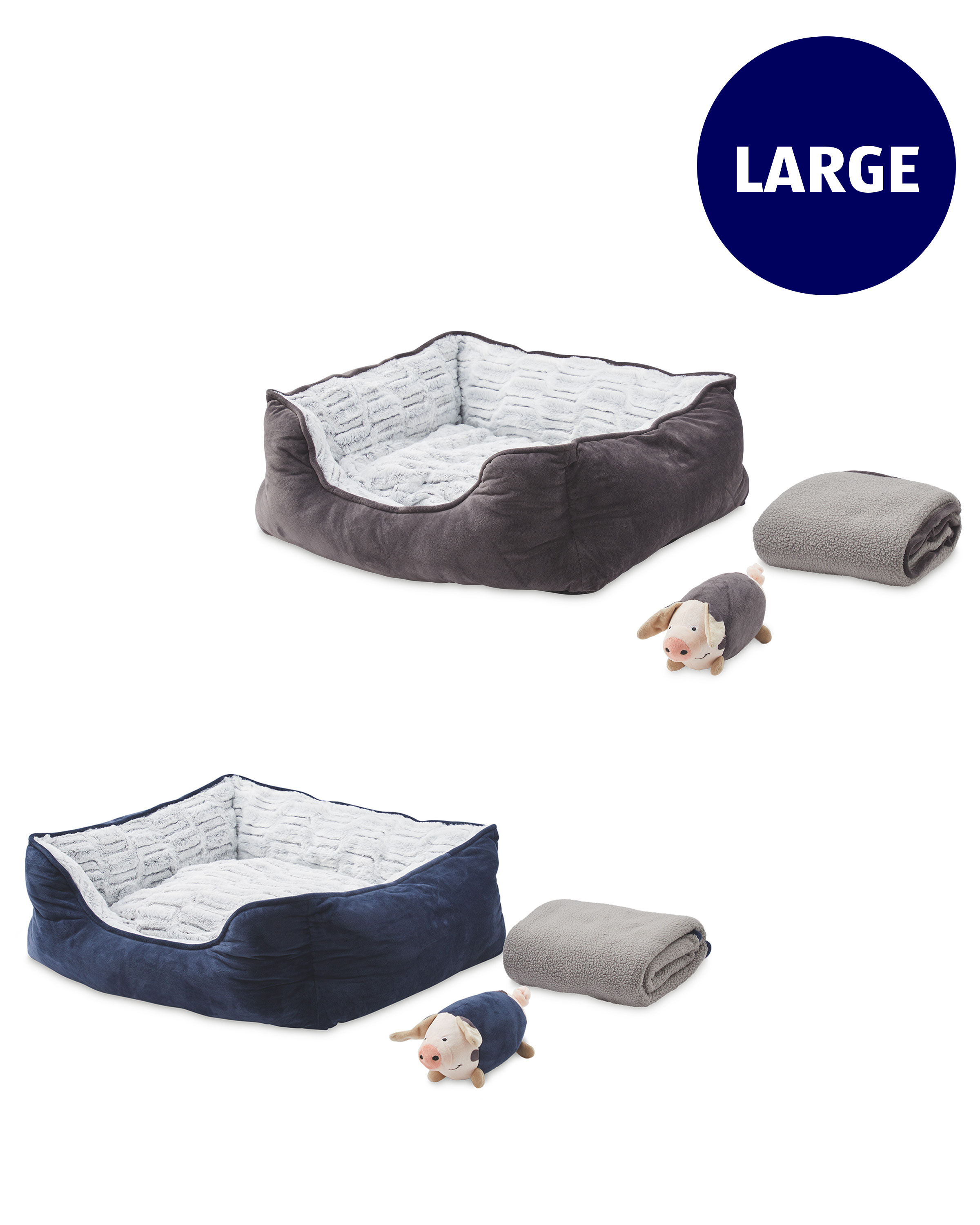Large Dog Bed & Blanket Cuddle Bundle