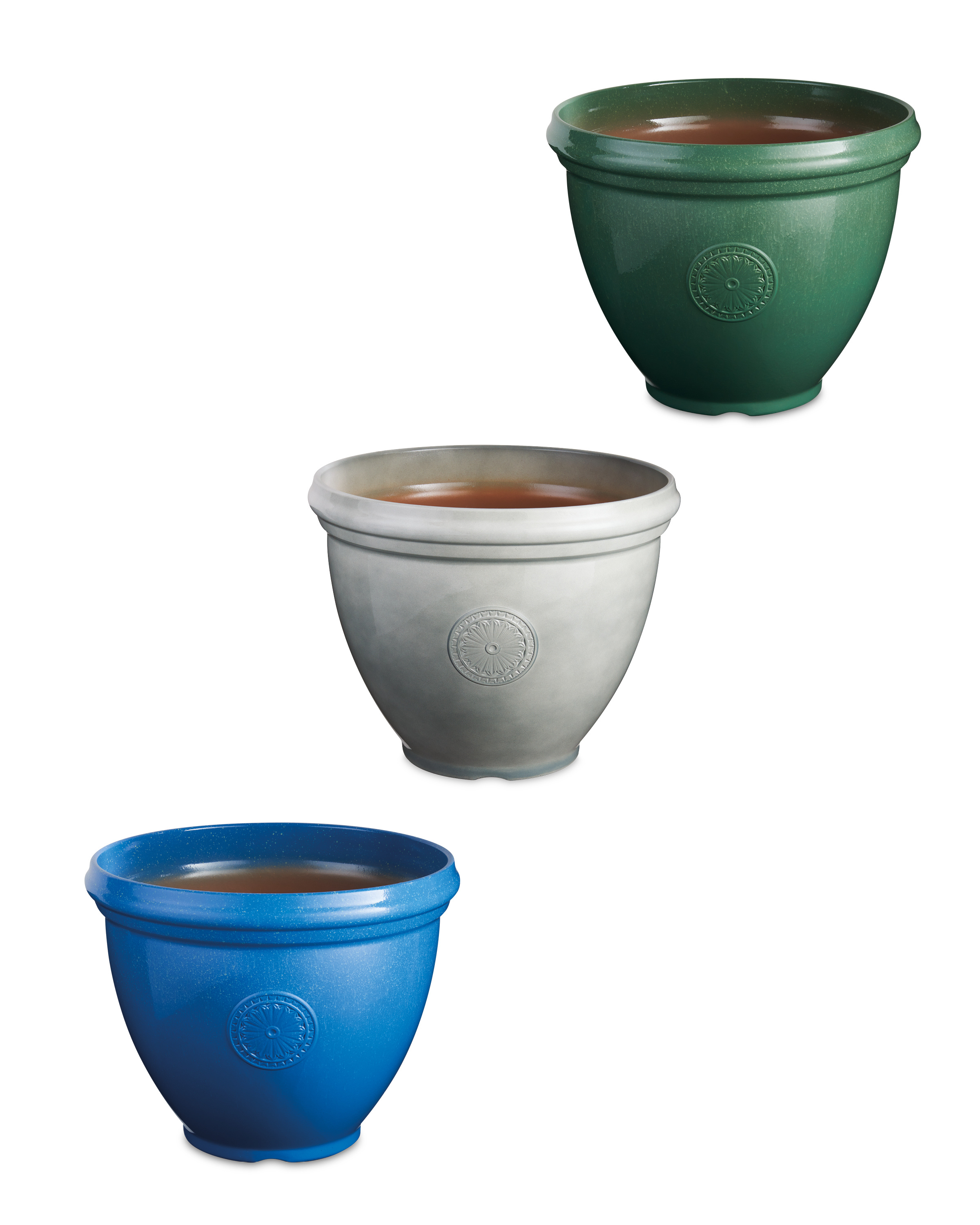 Large Glazed Effect Pot with Motif ALDI UK