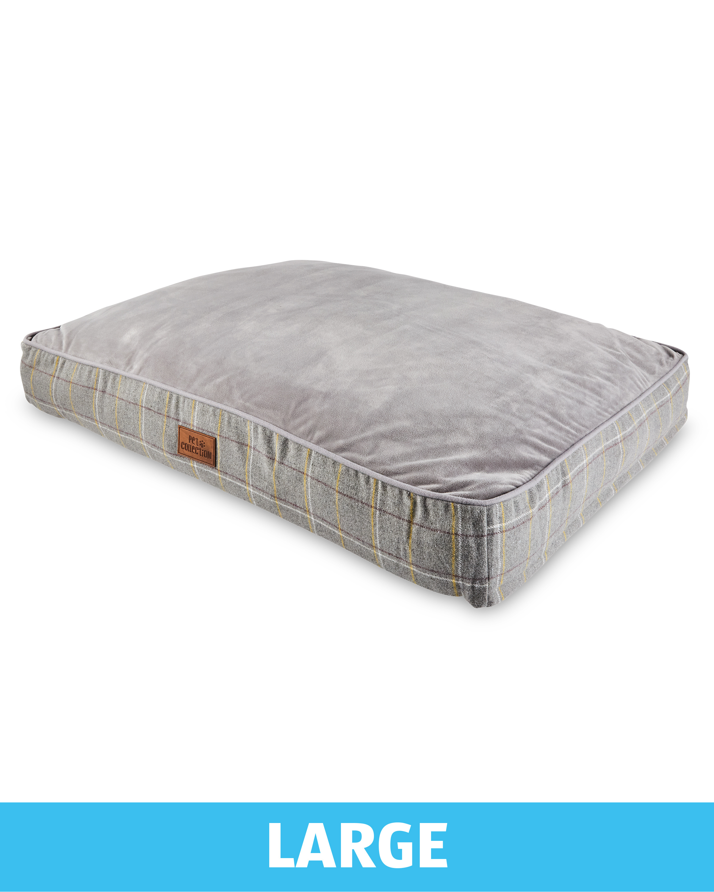 Large Grey Check Dog Mattress ALDI UK
