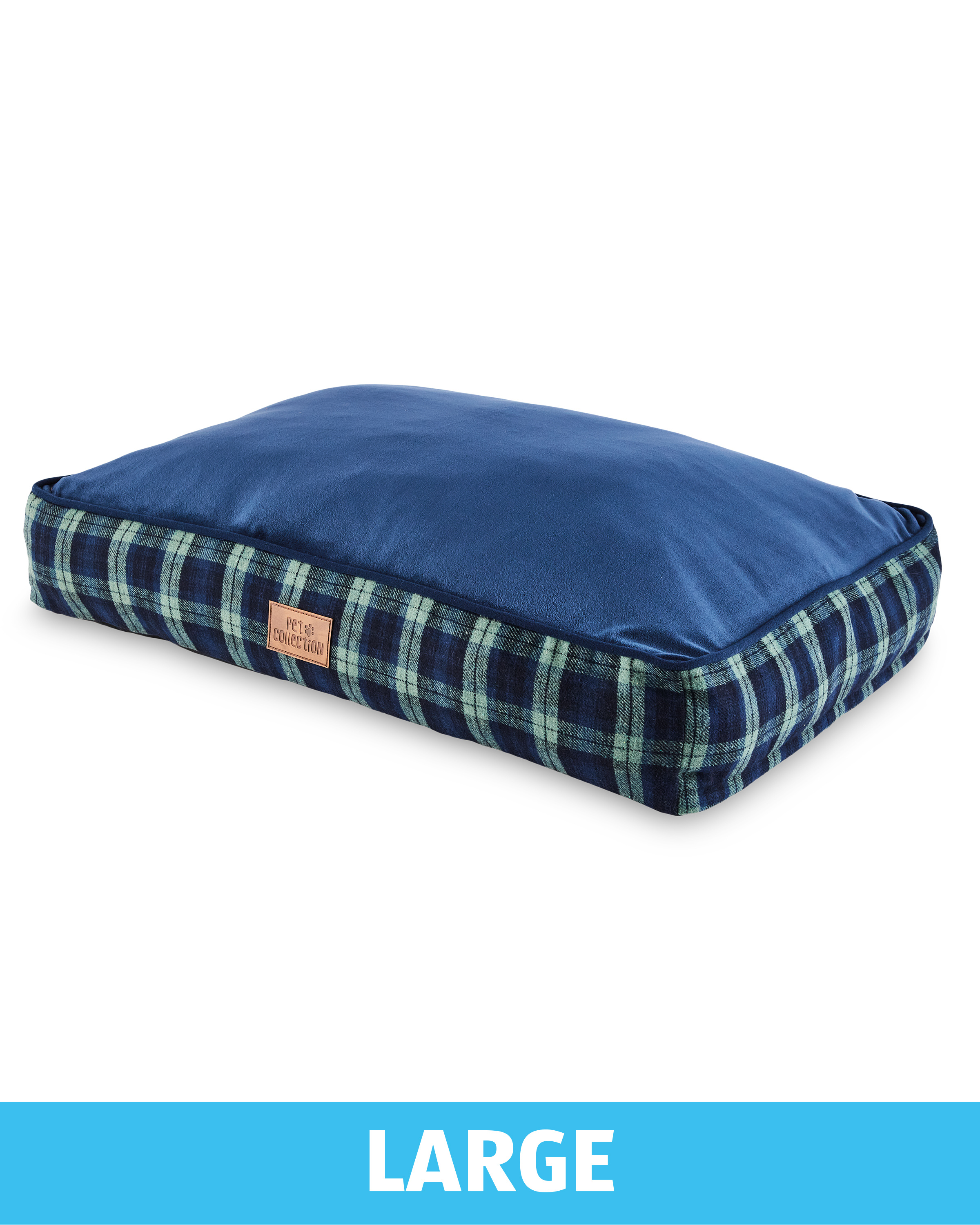 Large Navy Check Dog Mattress ALDI UK