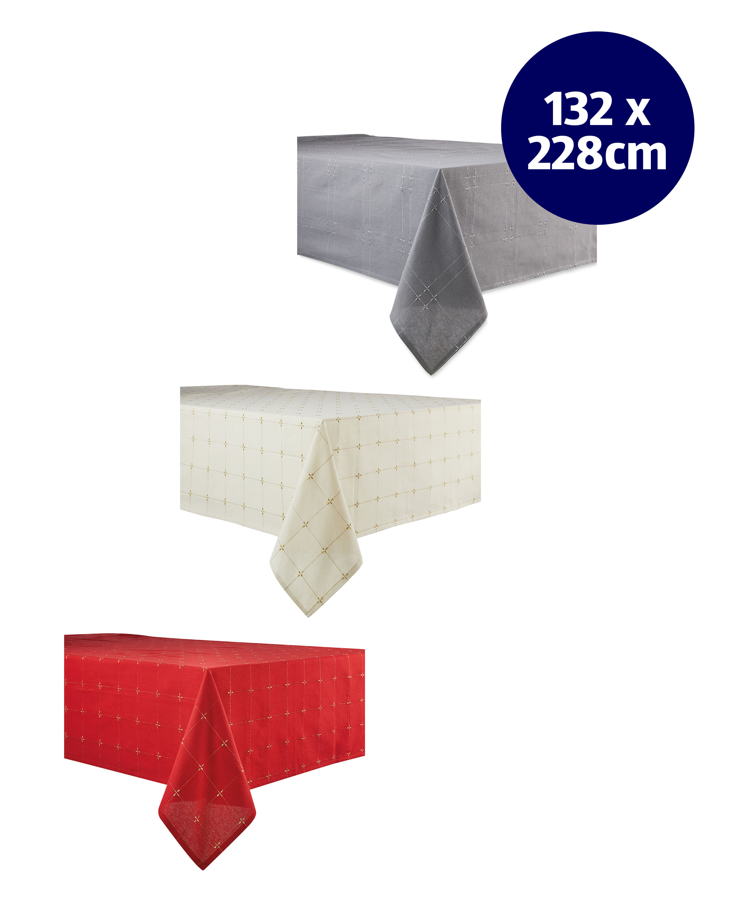 Large Premium Metallic Tablecloth ALDI UK