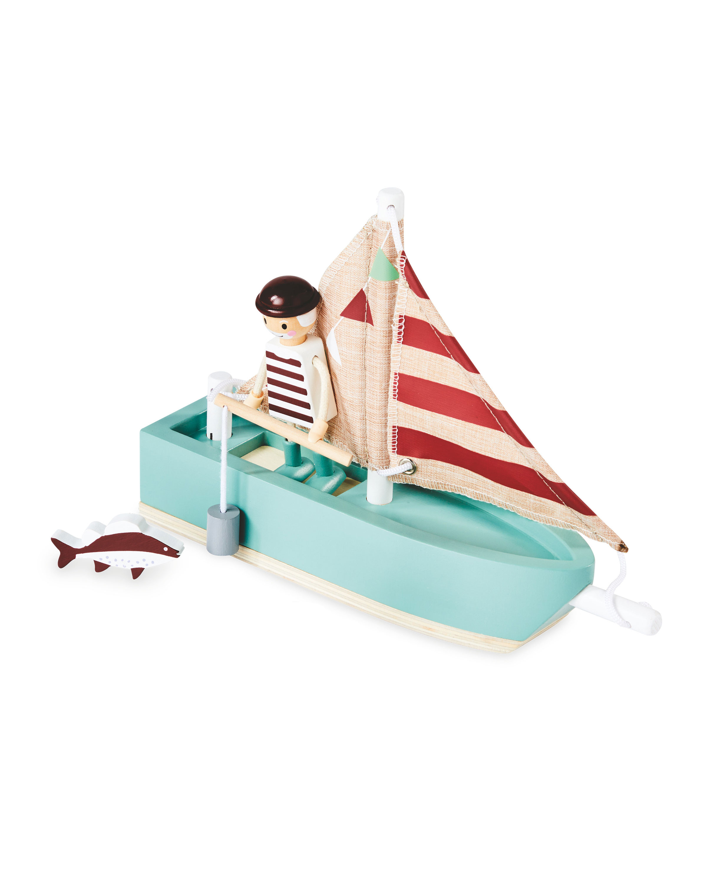 Little Town Wooden Sail Boat ALDI UK