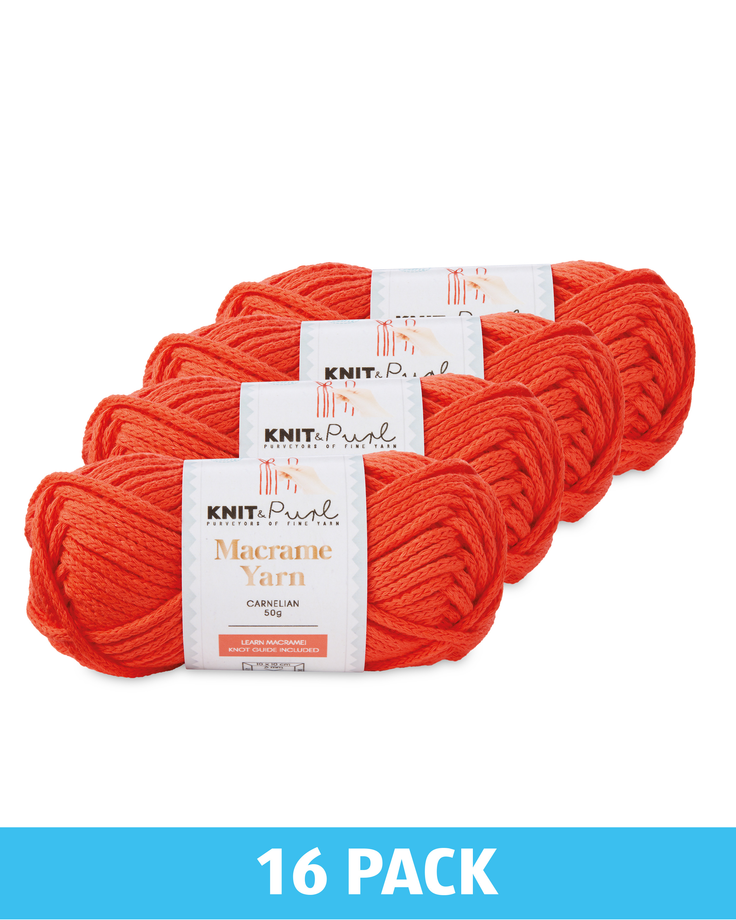 Macrame Carnelian Yarn 16 Pack ALDI UK