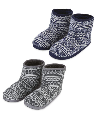 Men's Knitted Slipper Boots - ALDI UK