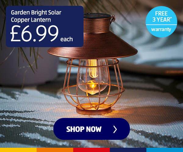 Garden Bright Solar Copper Lantern - Shop Now