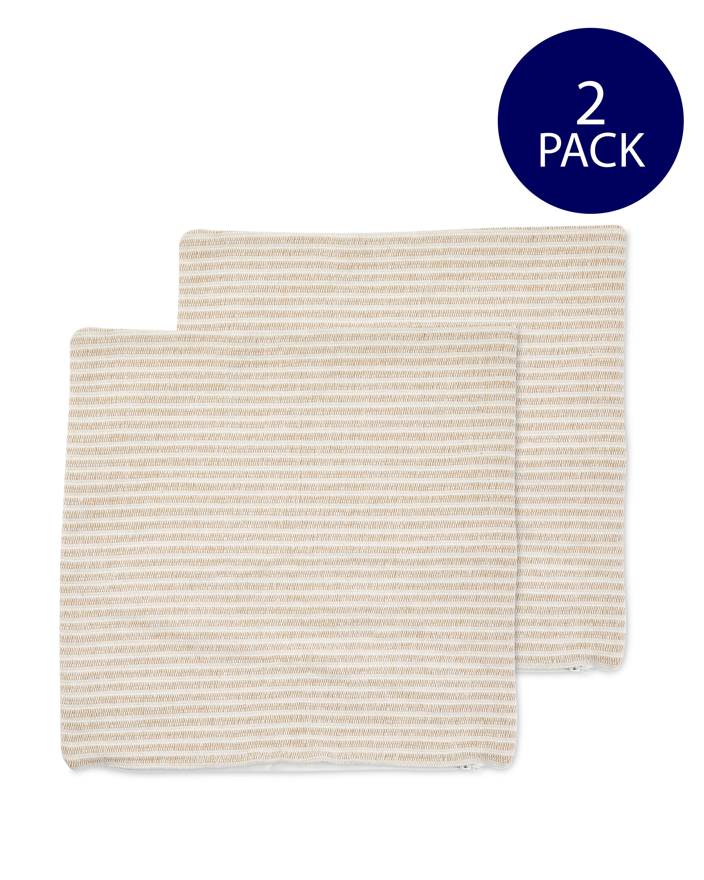 Natural Stripe Cushion Covers 2 Pack ALDI UK
