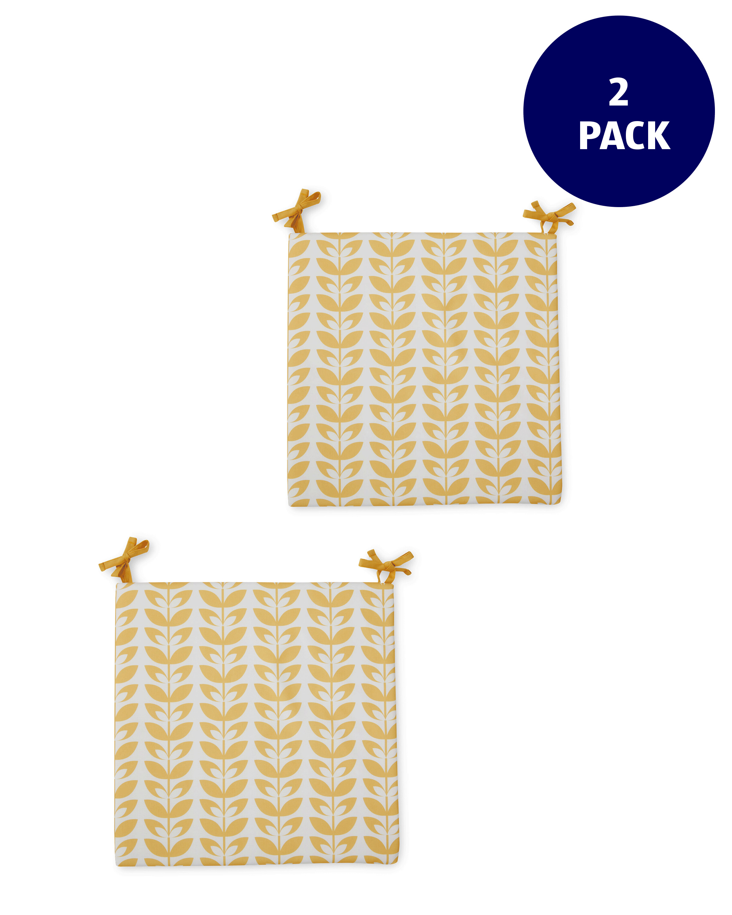 Outdoor Yellow Leaf Seat Pad Set ALDI UK