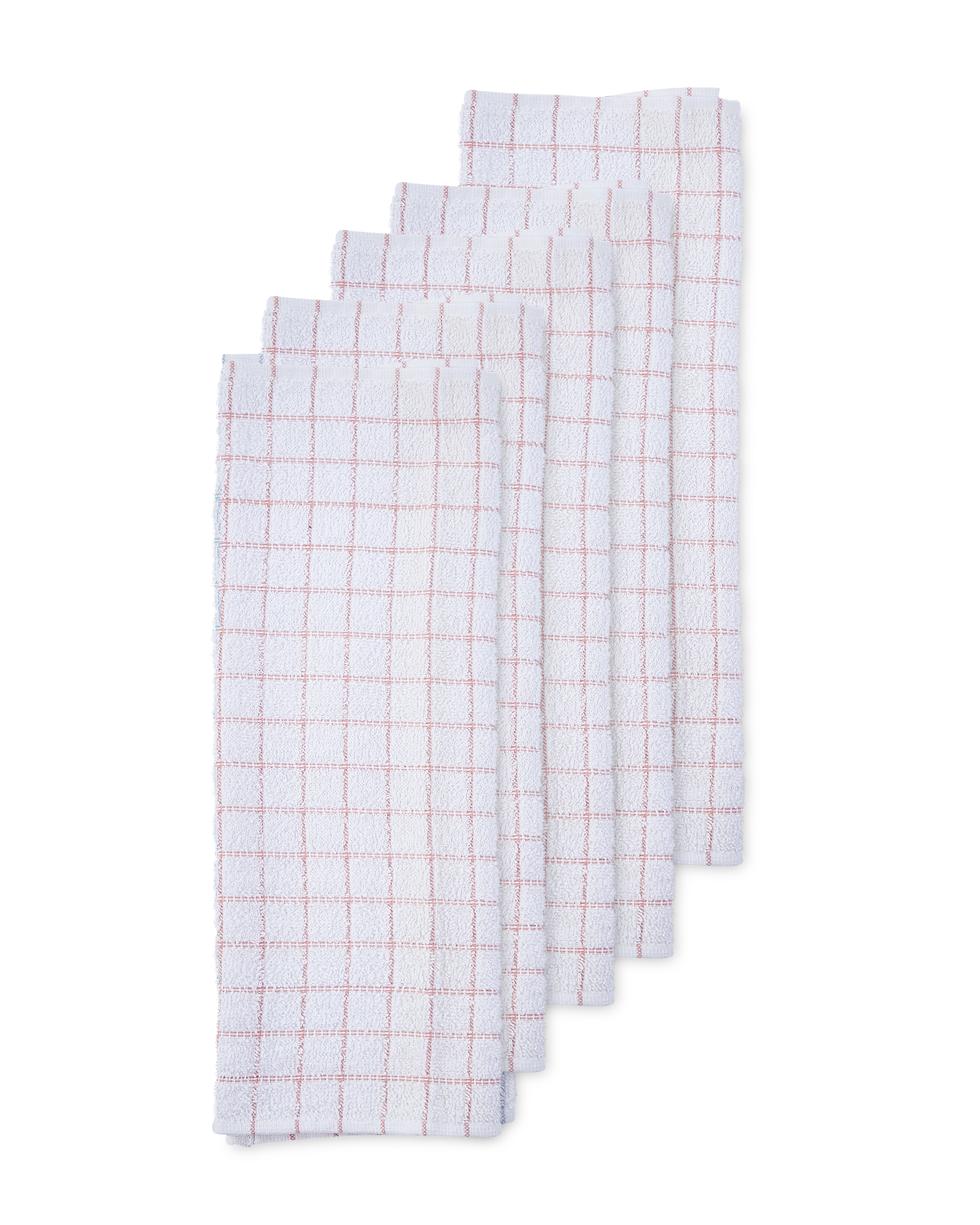Pink Cotton Terry Tea Towel 5 Pack ALDI UK