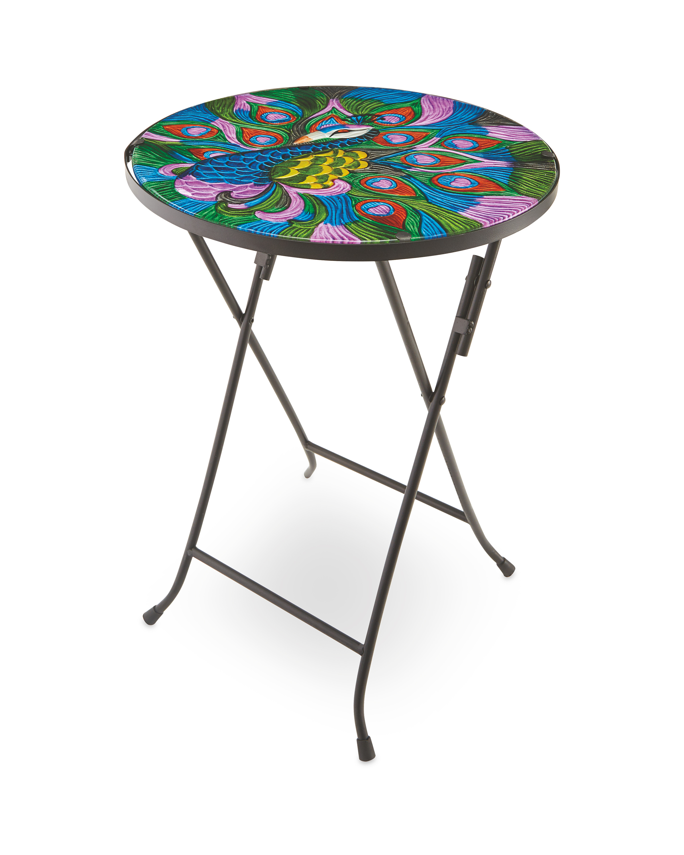 Peacock Decorative Glass Table - ALDI UK