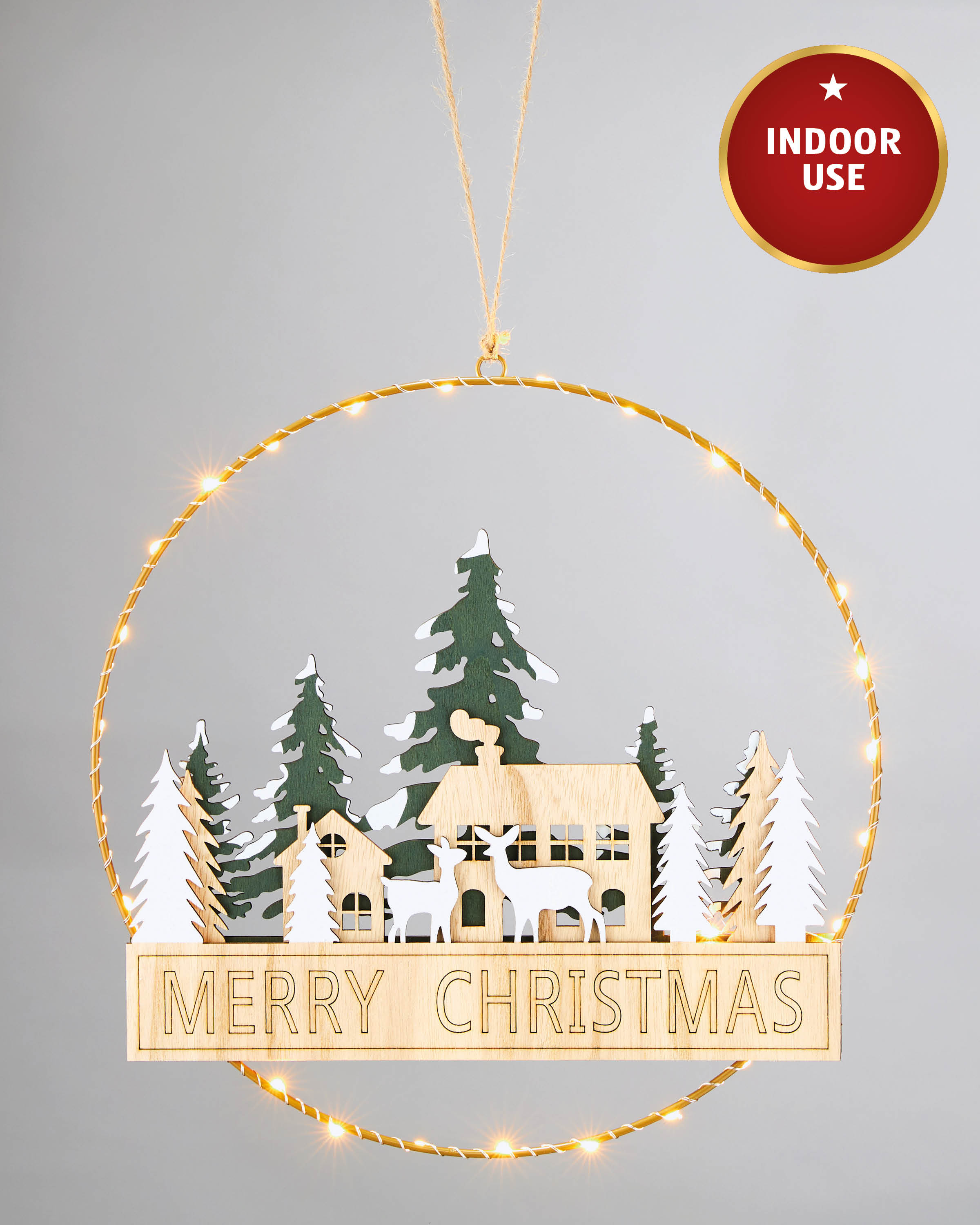 Perfect Christmas Wire Wreath ALDI UK