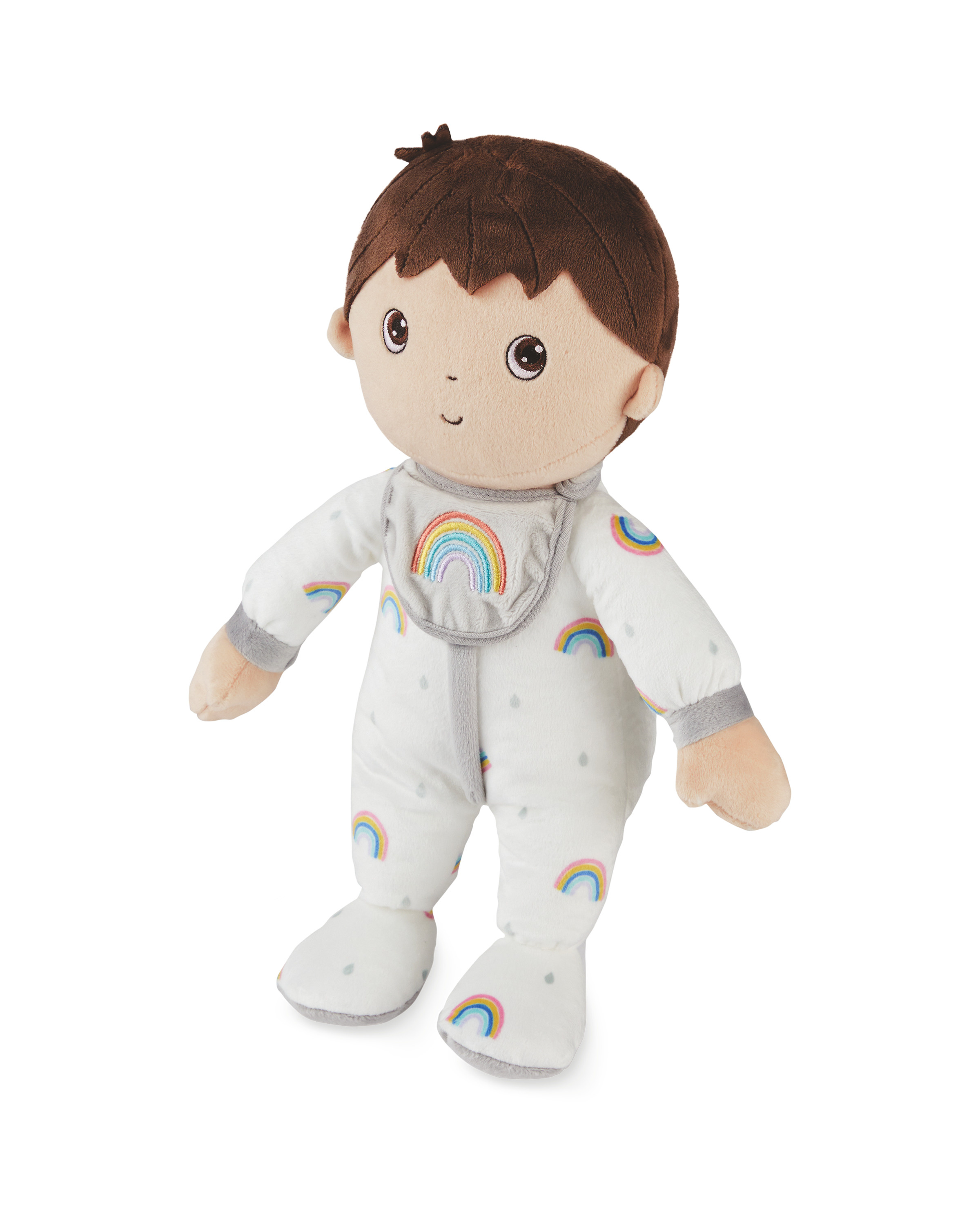 Plush Doll in Rainbow Bib Pyjamas ALDI UK