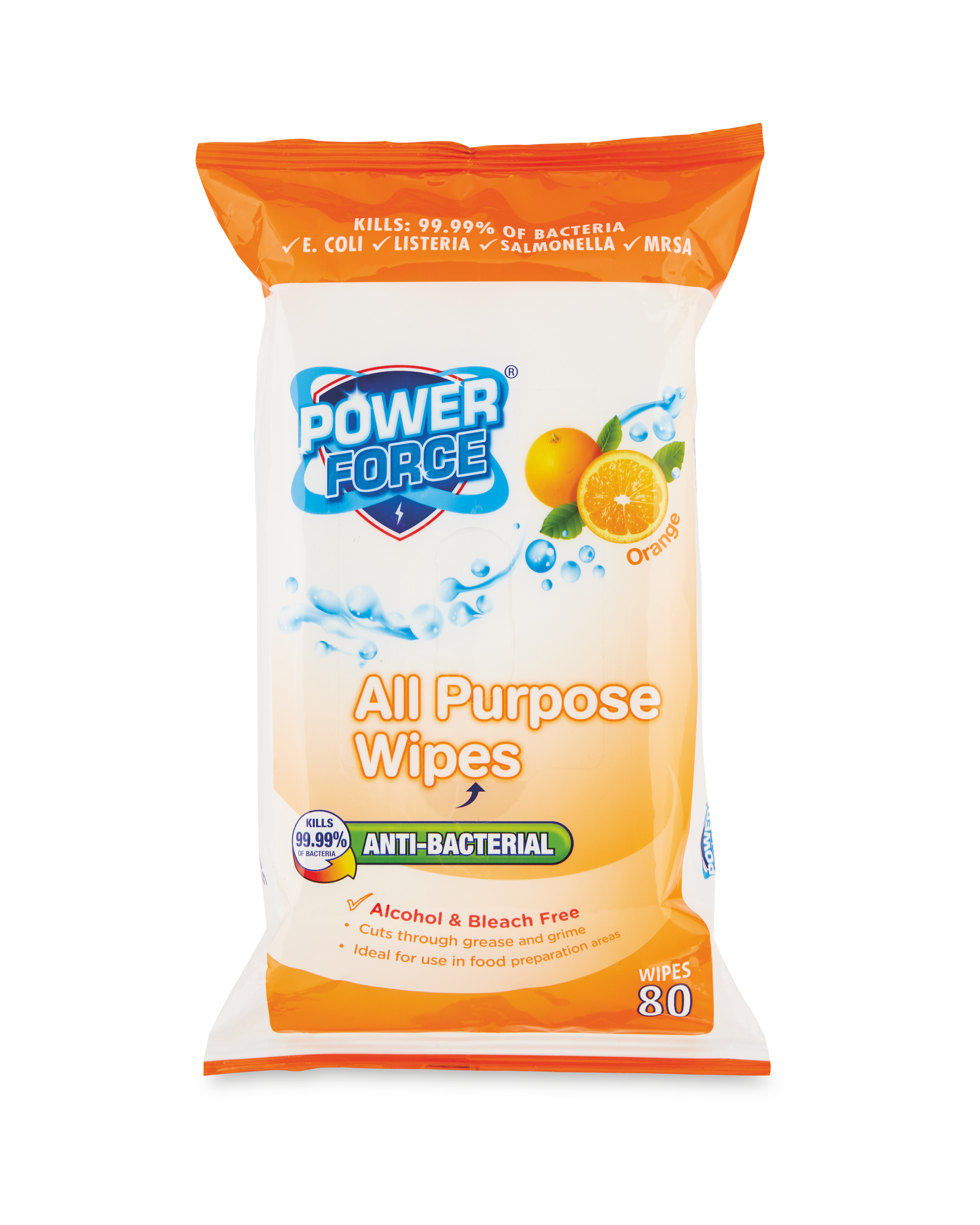 Power Force Orange All Purpose Wipes ALDI UK