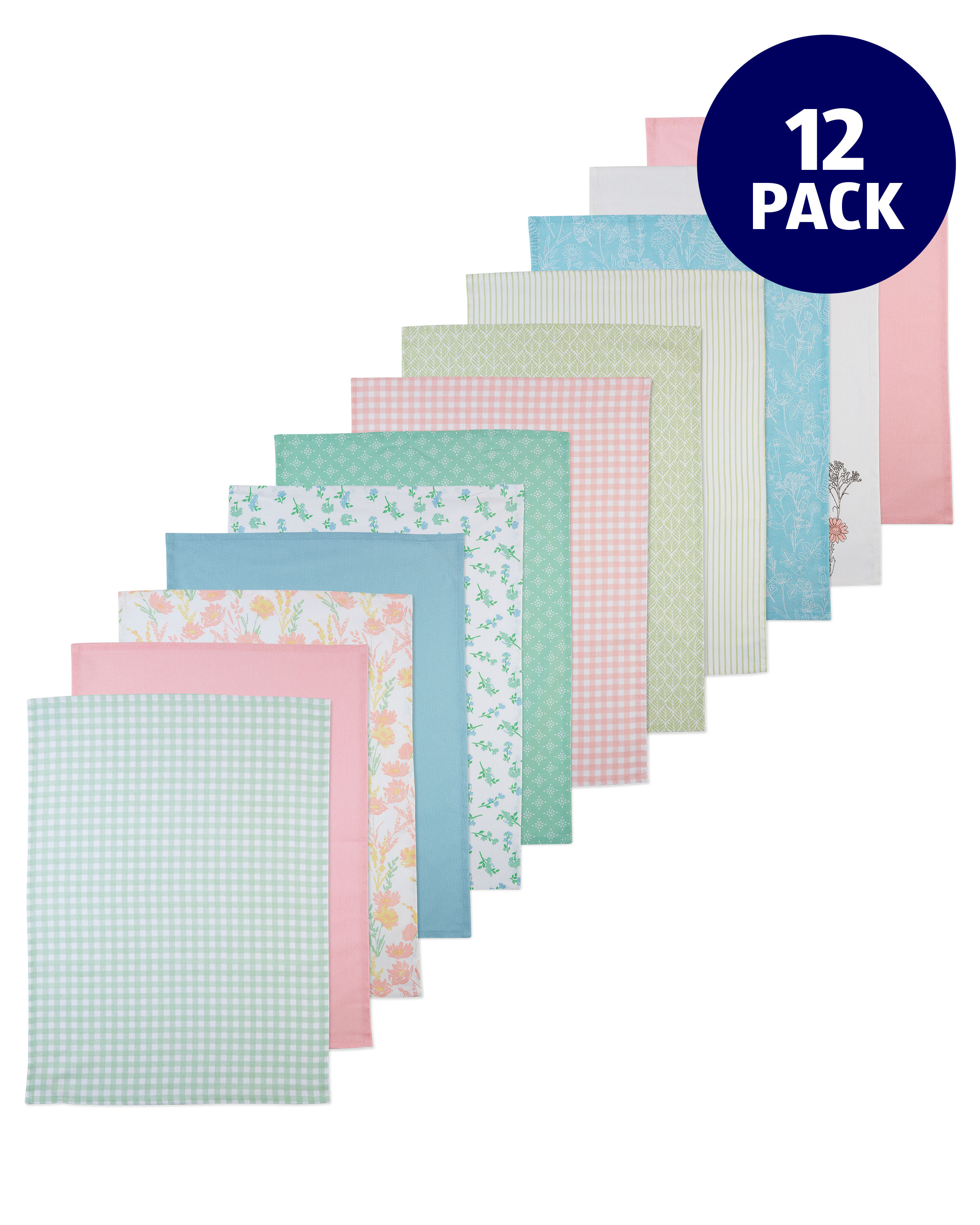 Printed Tea Towels 12 Pack ALDI UK