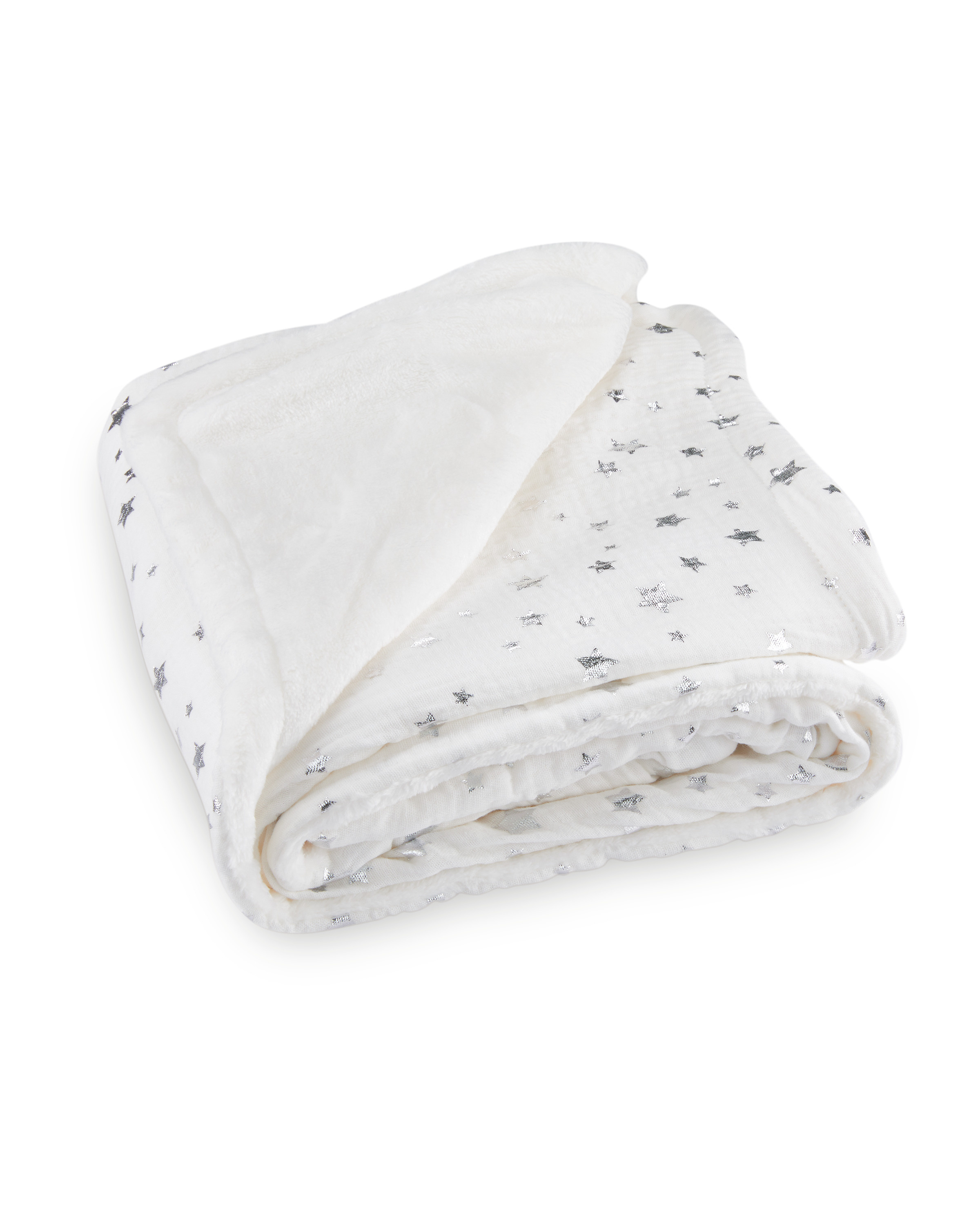 Silver Stars Muslin Baby Blanket ALDI UK