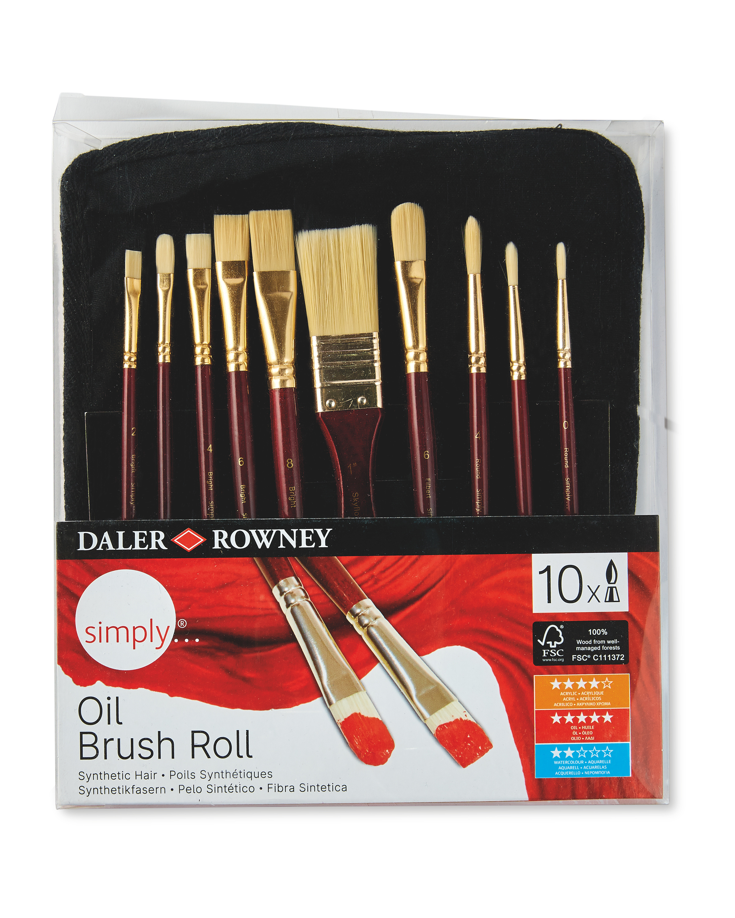 Simply Oil Paint Brushes Set ALDI UK