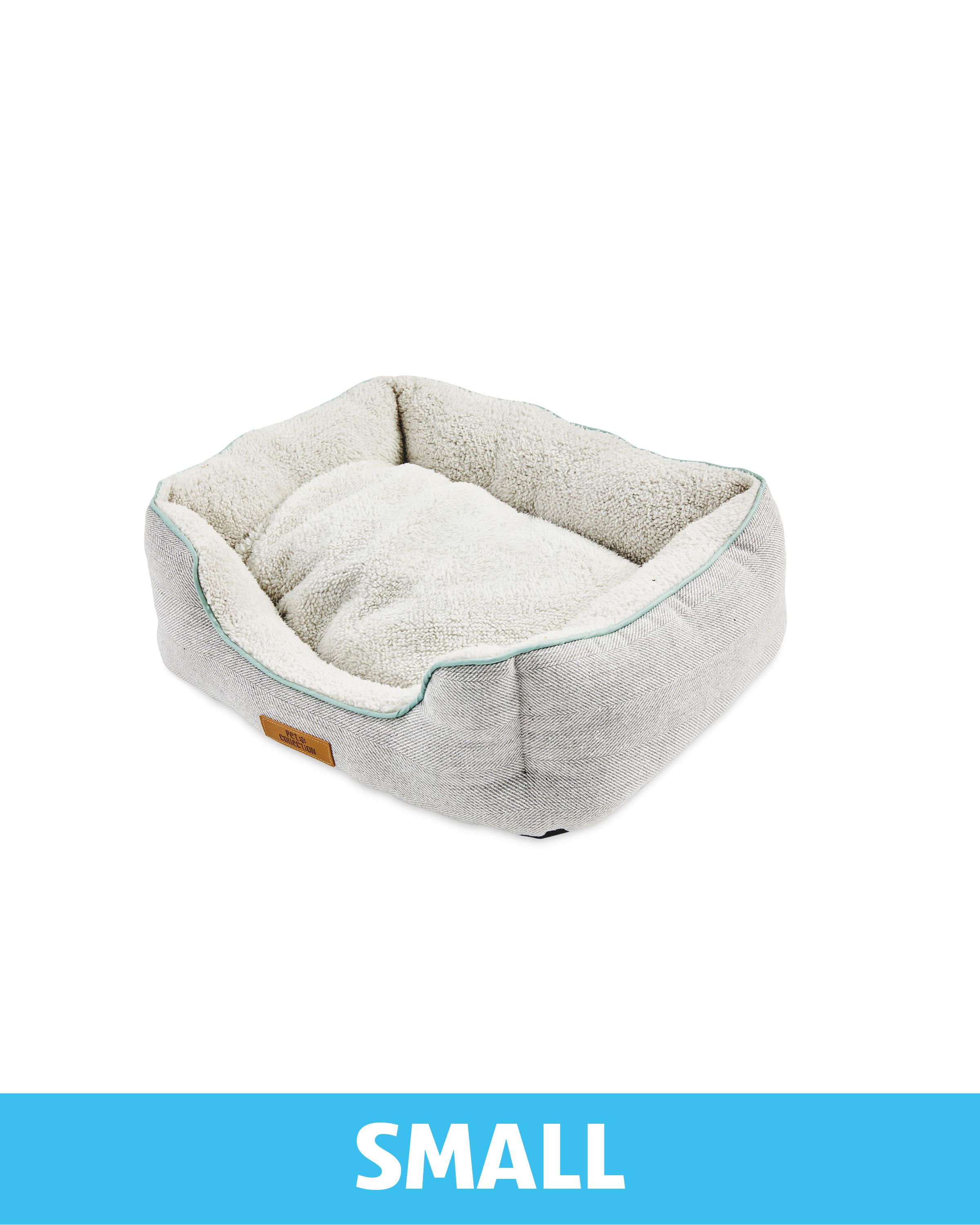 Small Grey Herringbone Pet Bed ALDI UK