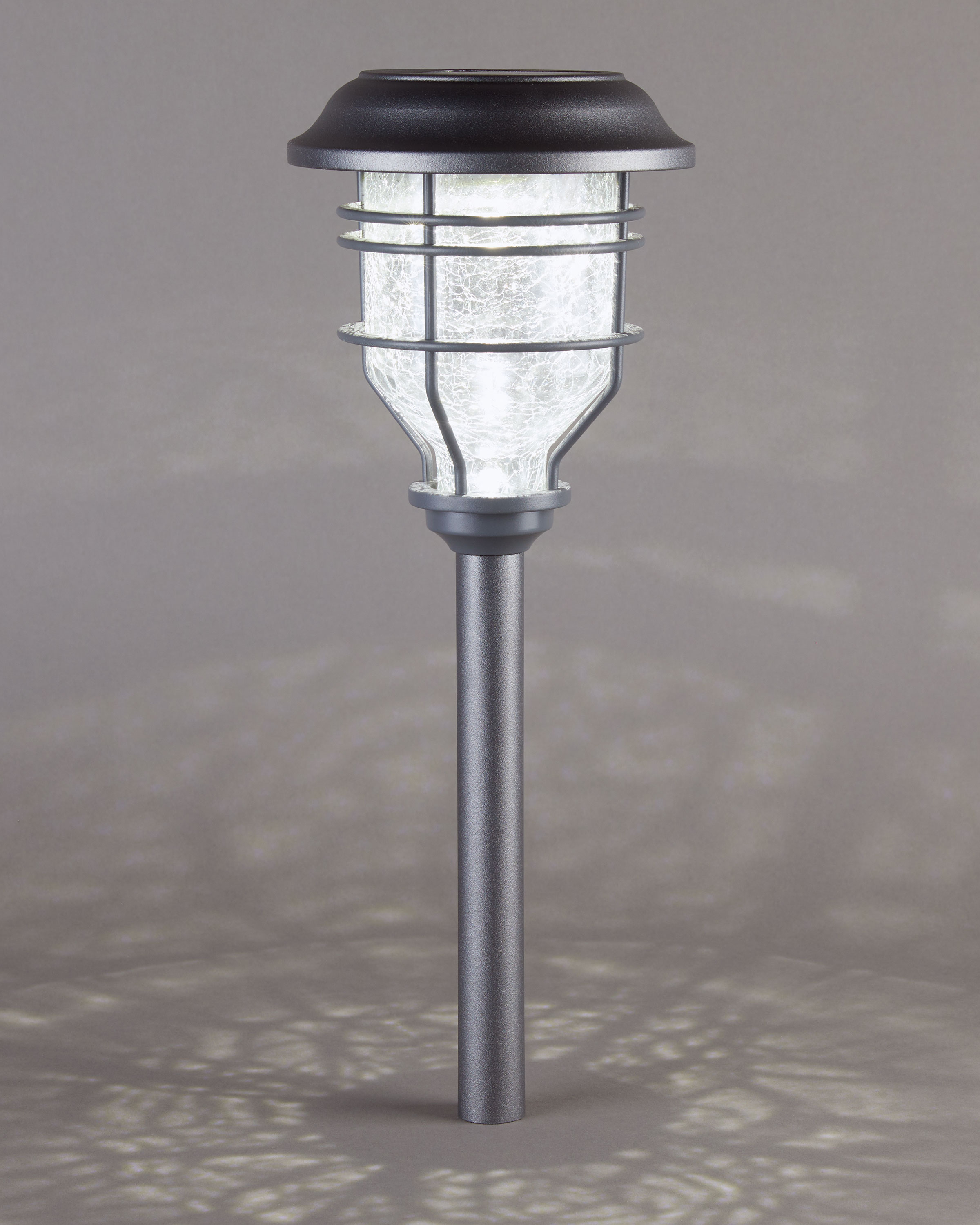 Solar Crackle Glass Stake Light ALDI UK