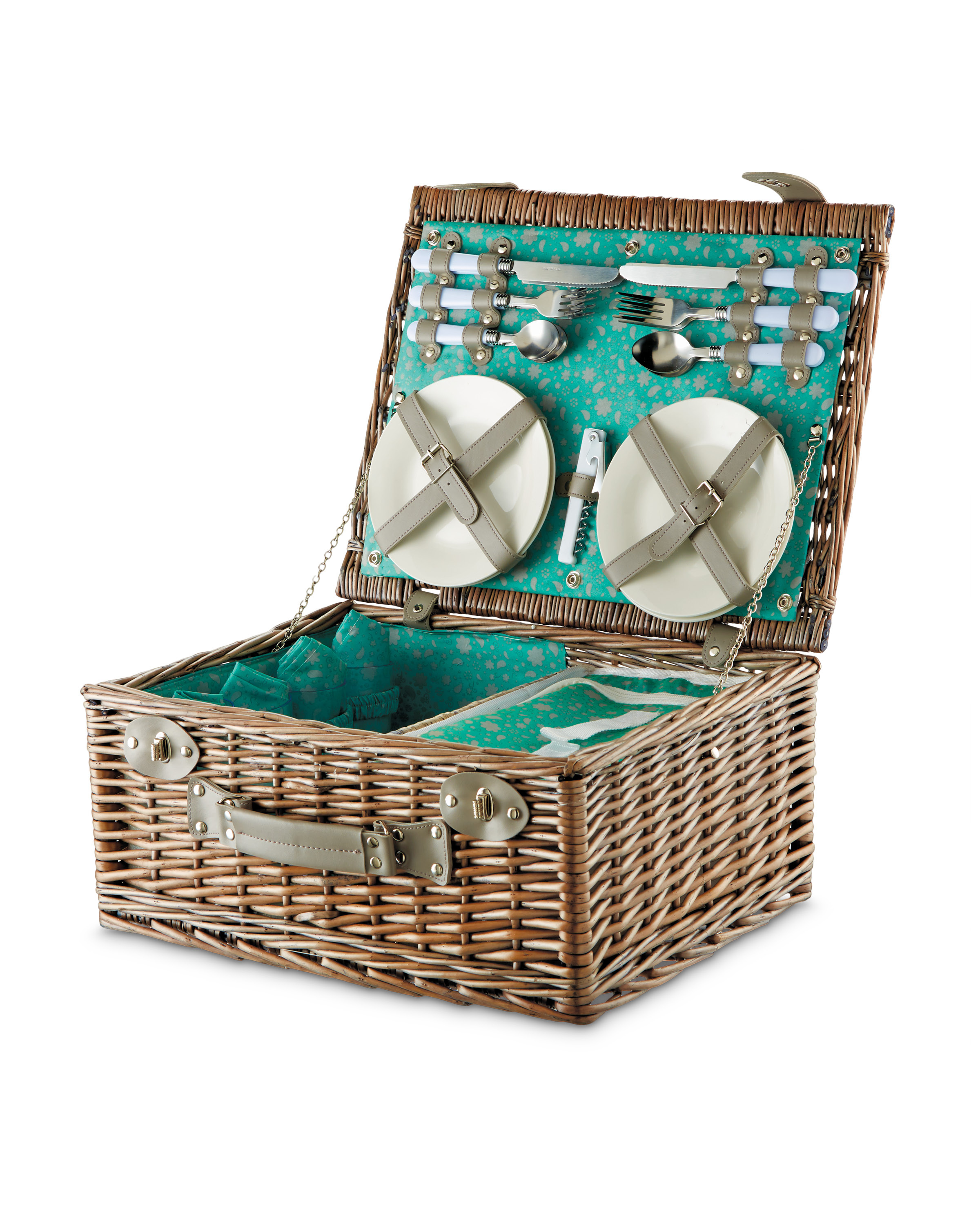 Square Wicker Picnic Basket ALDI UK