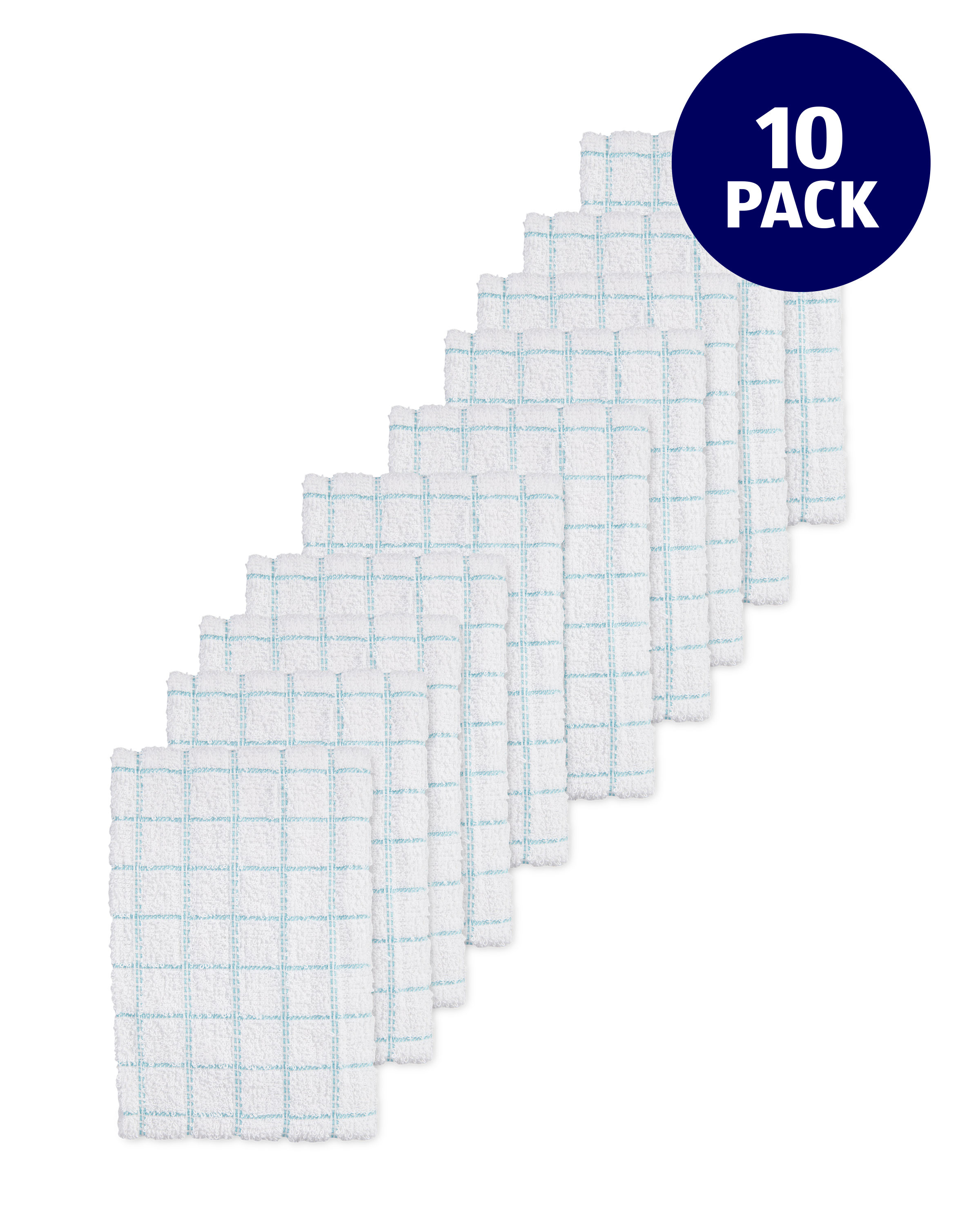 Light Blue Terry Tea Towels 10 Pack ALDI UK