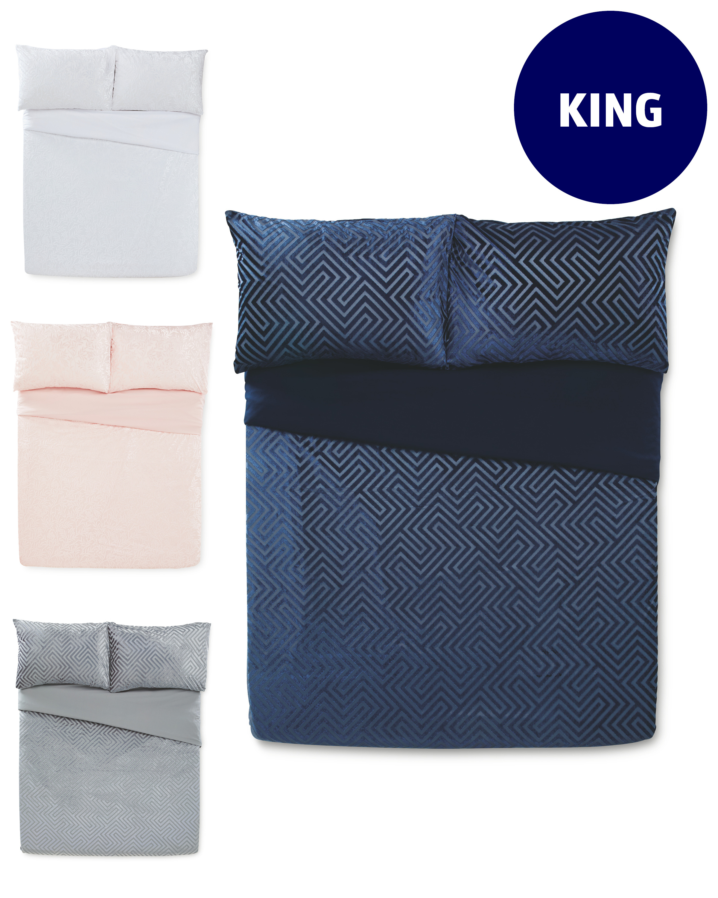 Velvet Jacquard King Duvet Set ALDI UK