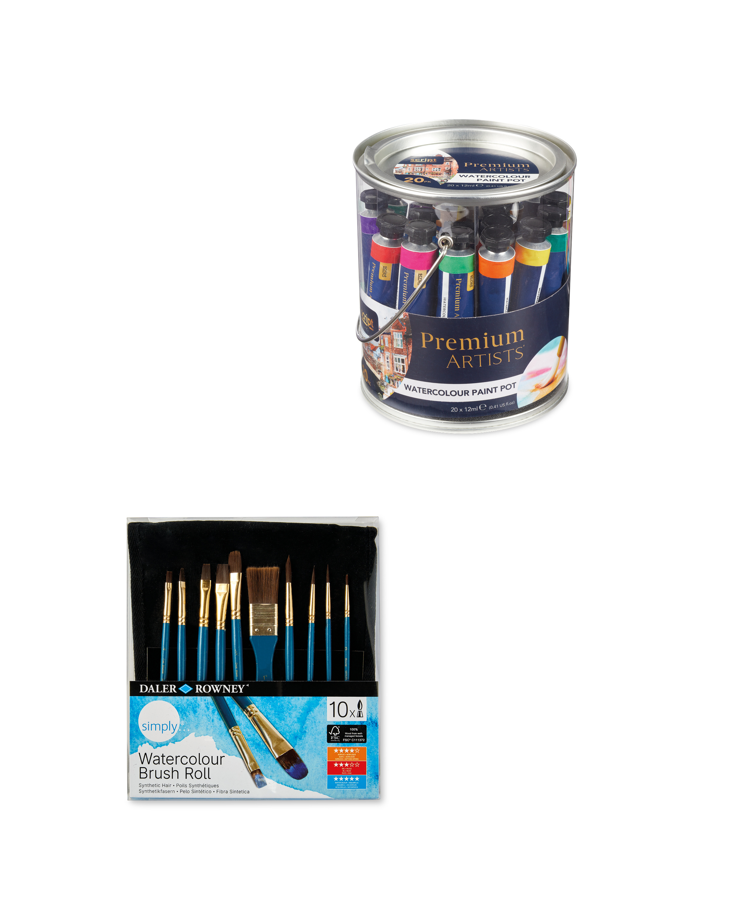 Watercolour Brushes & Painters Pot ALDI UK