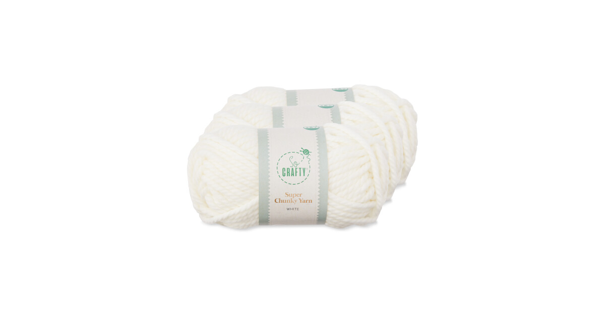 White Super Chunky Yarn 3 Pack ALDI UK