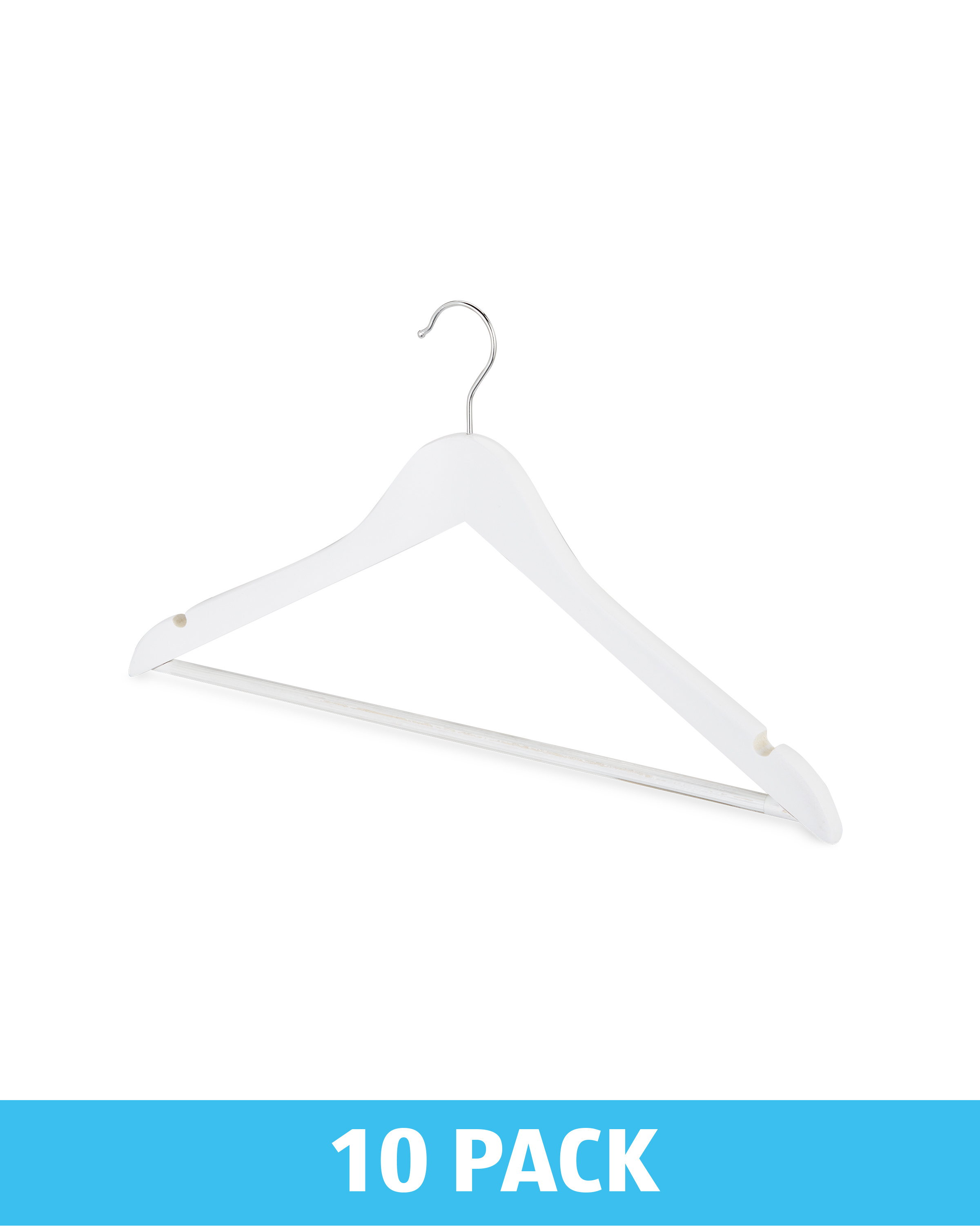 White Wooden Hanger 10 Pack ALDI UK