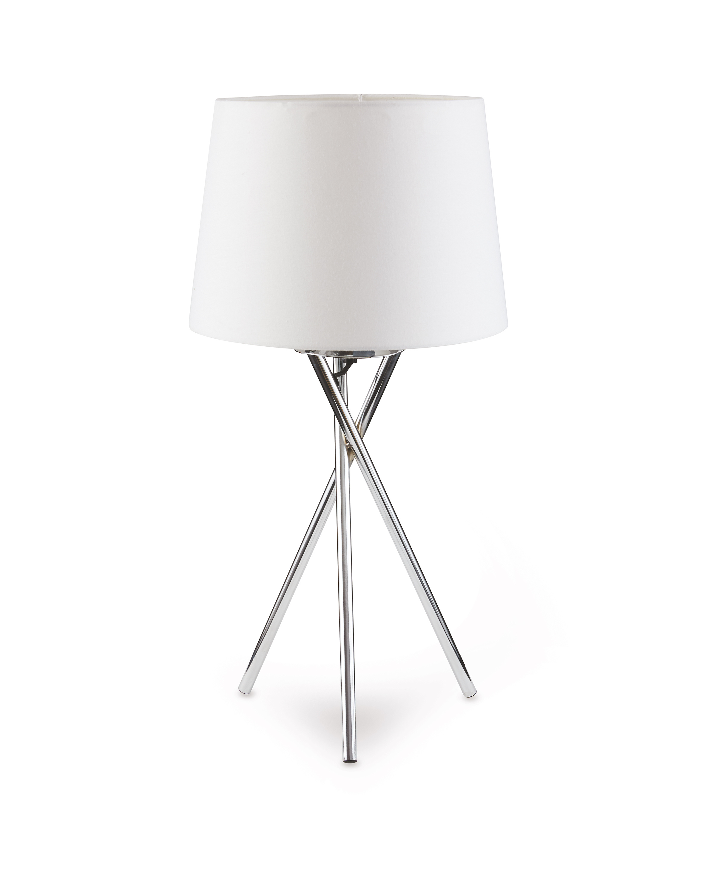 White/Chrome Tripod Table Lamp ALDI UK