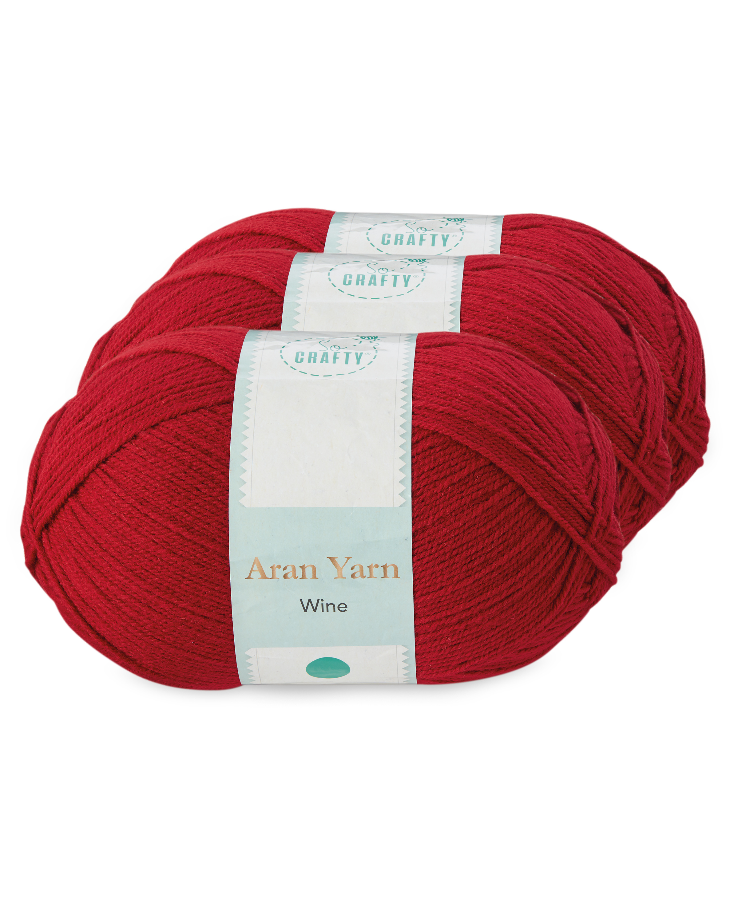 Wine Aran Yarn 3 Pack ALDI UK