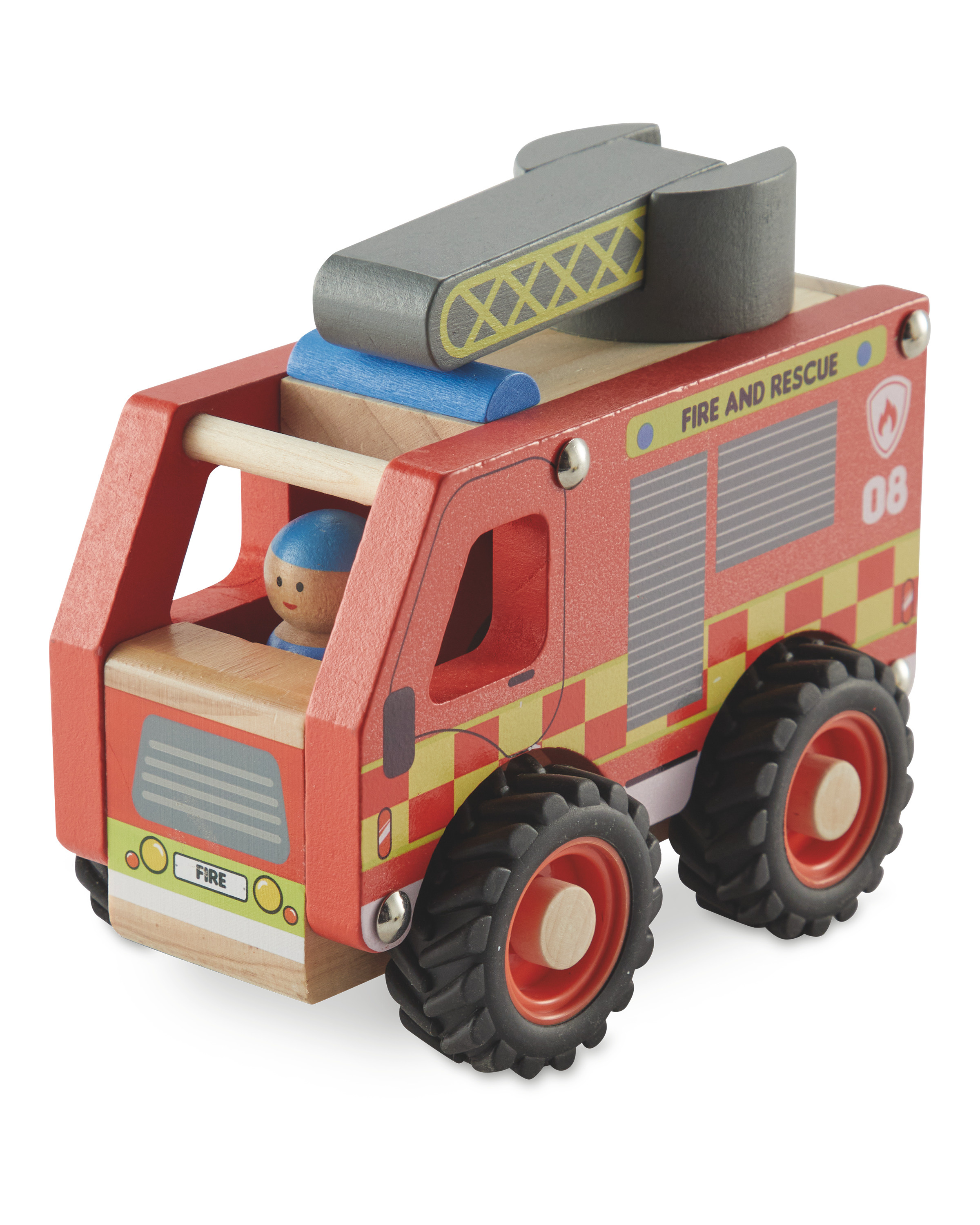 Little Town Wooden Fire Engine ALDI UK