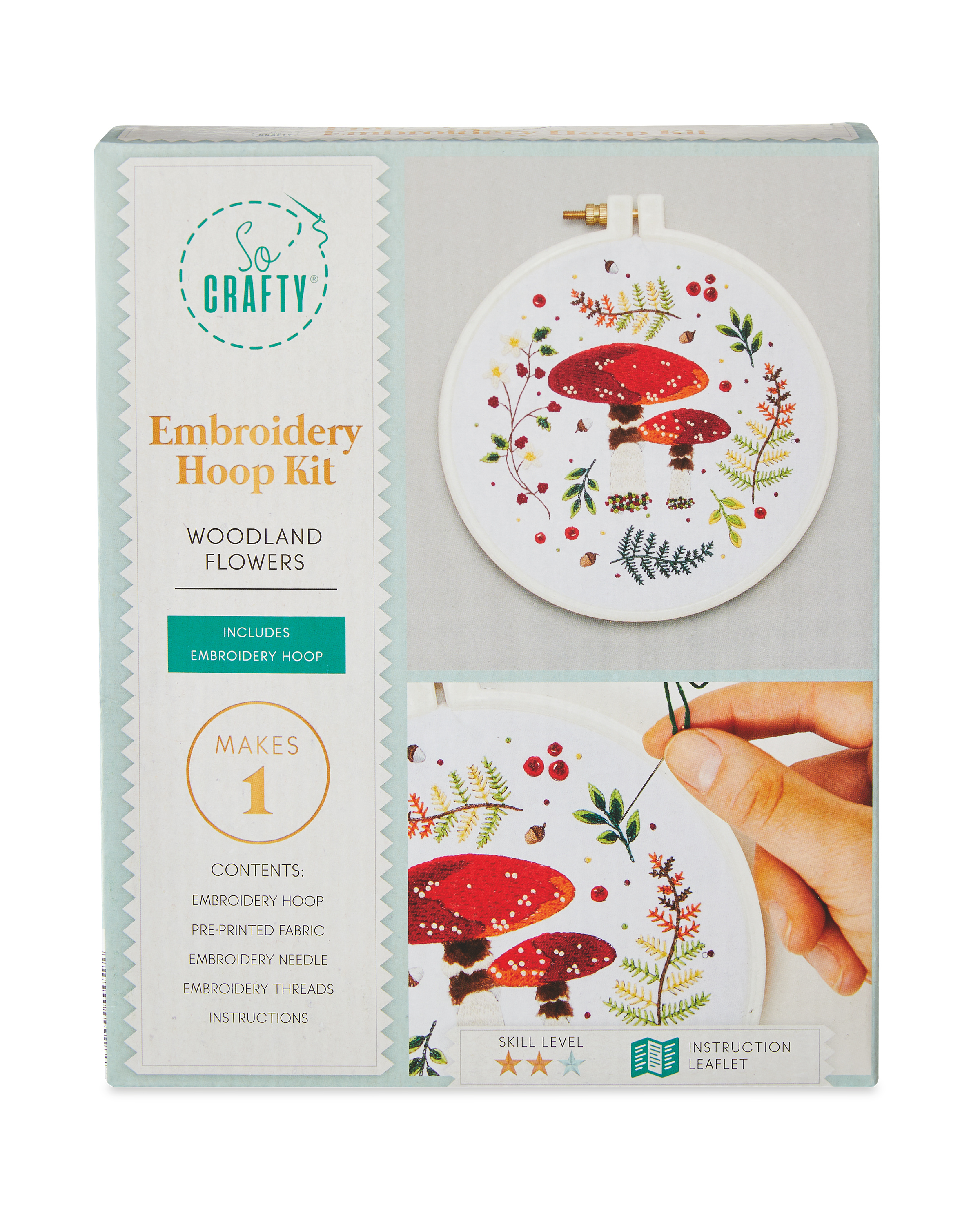 Woodland Flower Embroidery Craft Kit ALDI UK