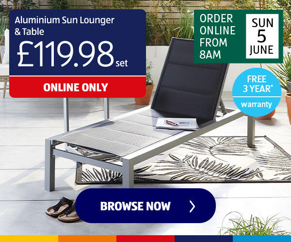 Aluminium Sun Lounger & Table