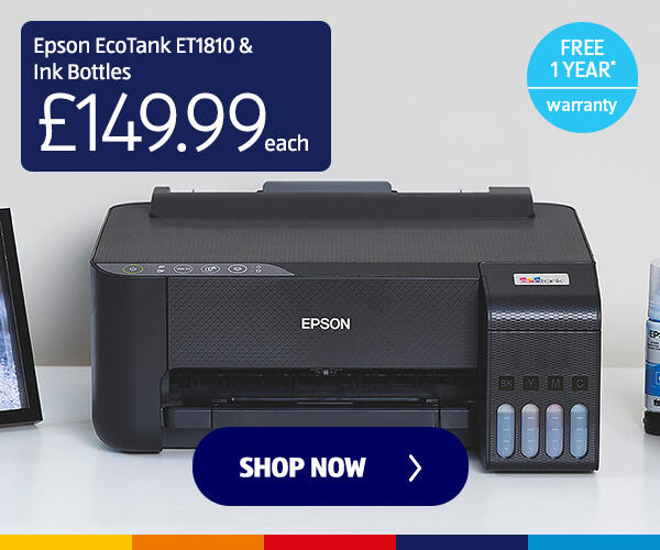 Epson EcoTank ET1810 & Ink Bottles