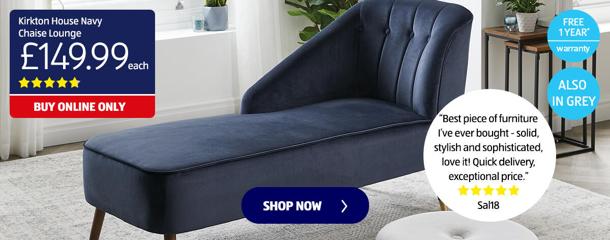 Kirkton House Navy Chaise Lounge