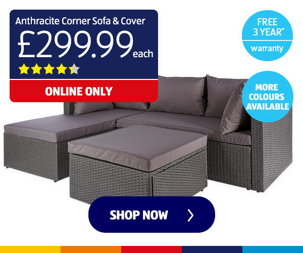 Anthracite Corner Sofa & Cover